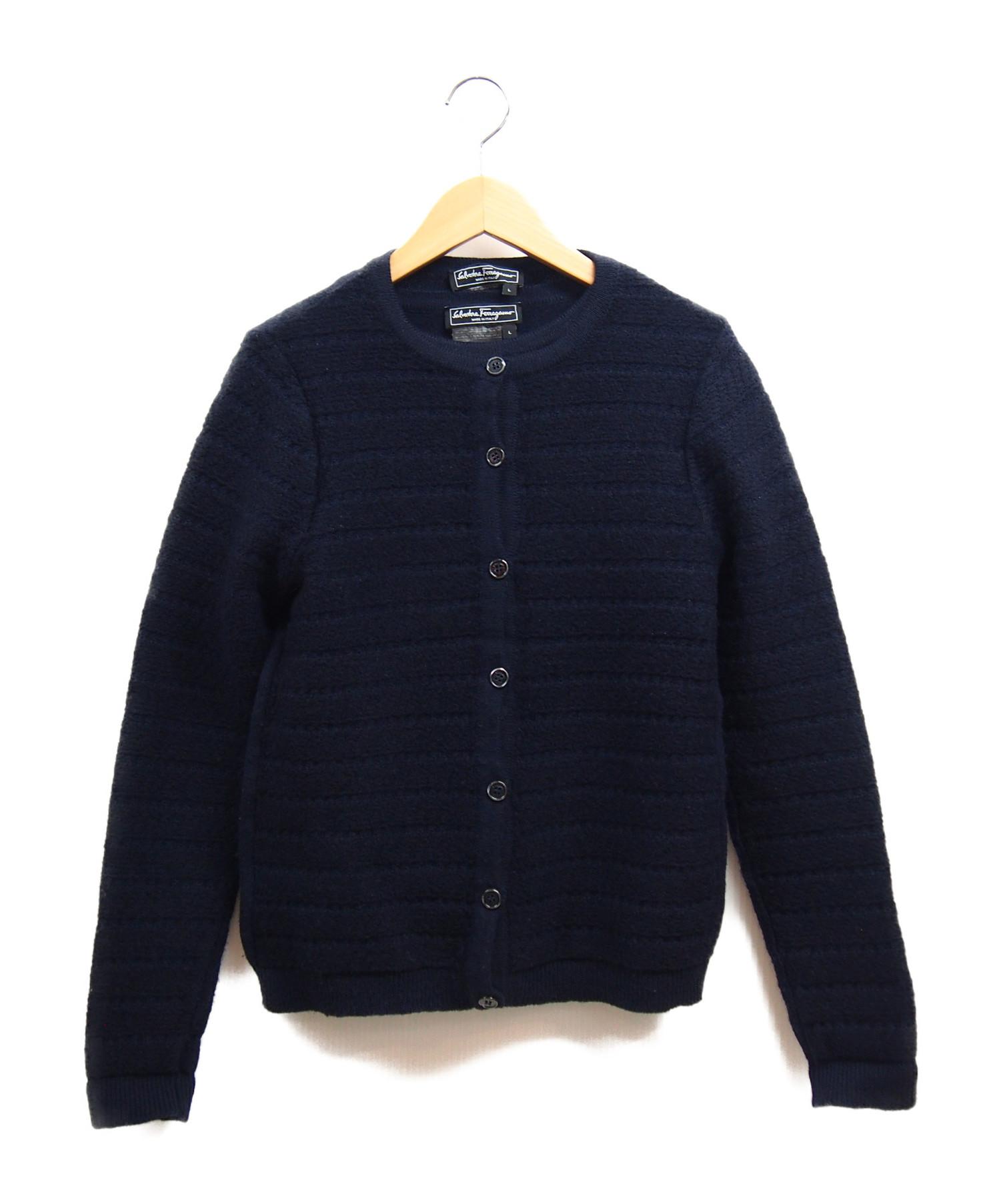 Salvatore Ferragamo ネイビー カーディガン Lアンサンブル