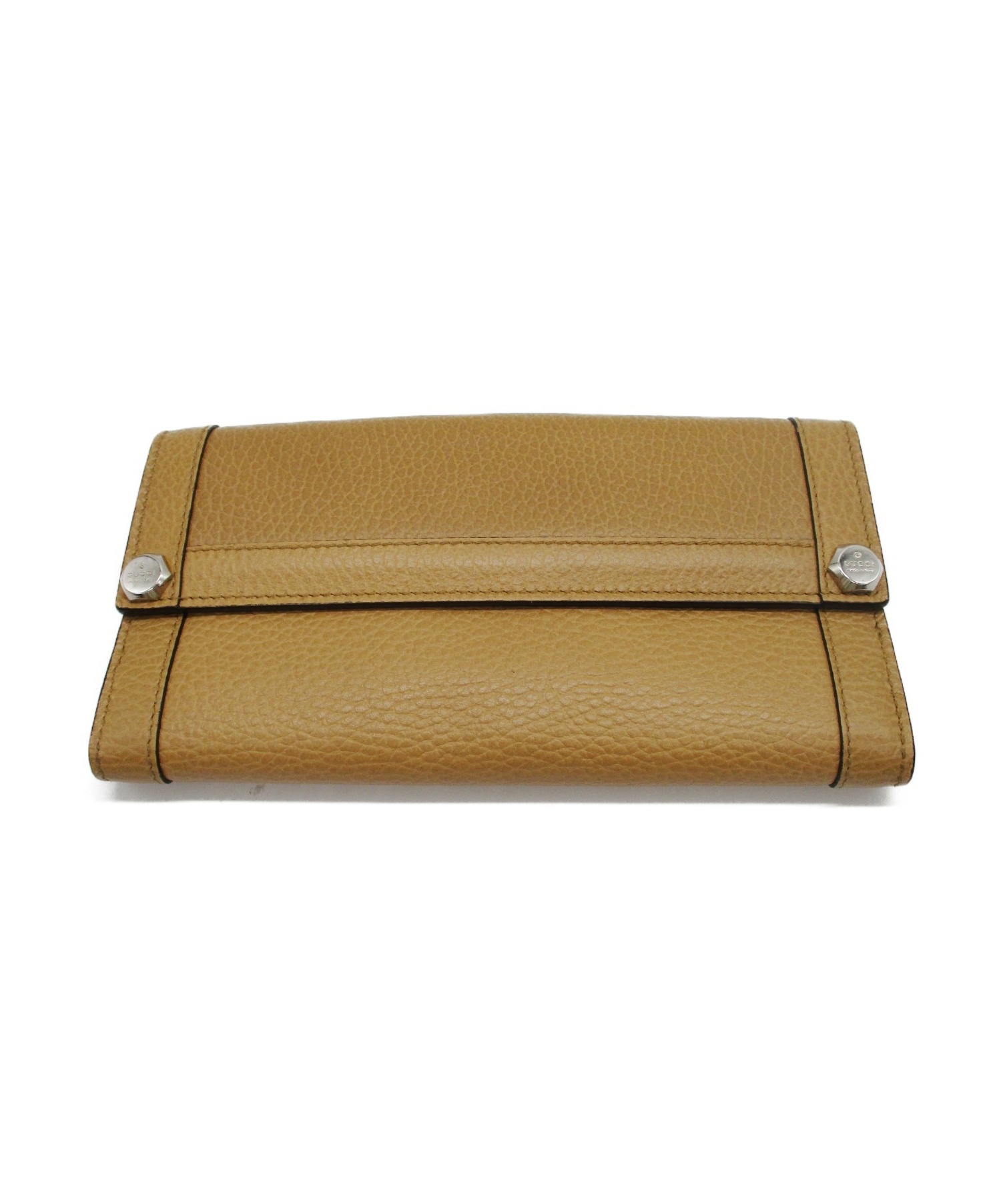 中古・古着通販】GUCCI (グッチ) 2つ折り長財布 ベージュ サイズ:無 