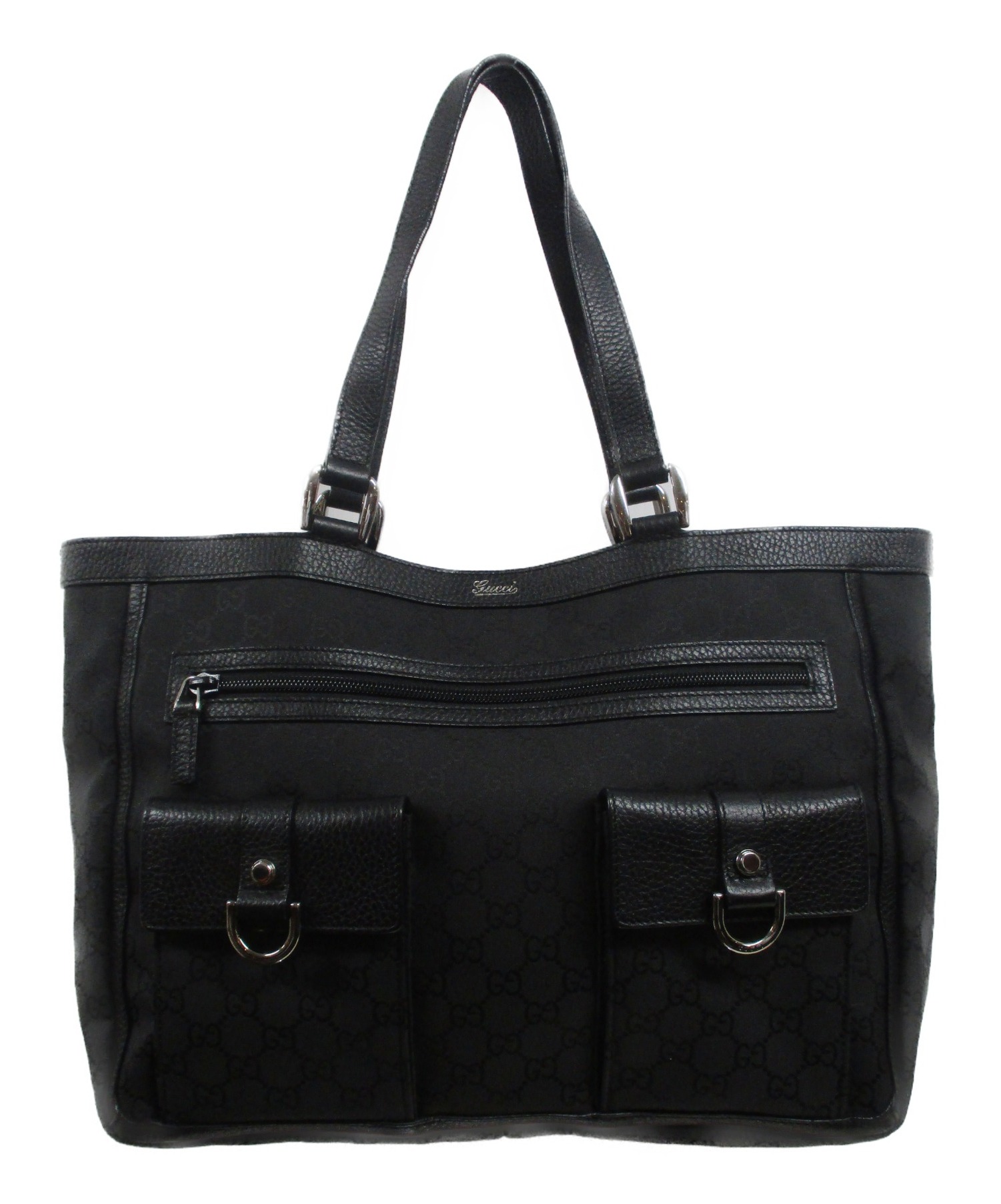 中古・古着通販】GUCCI (グッチ) GG柄トートバッグ ブラック サイズ:無