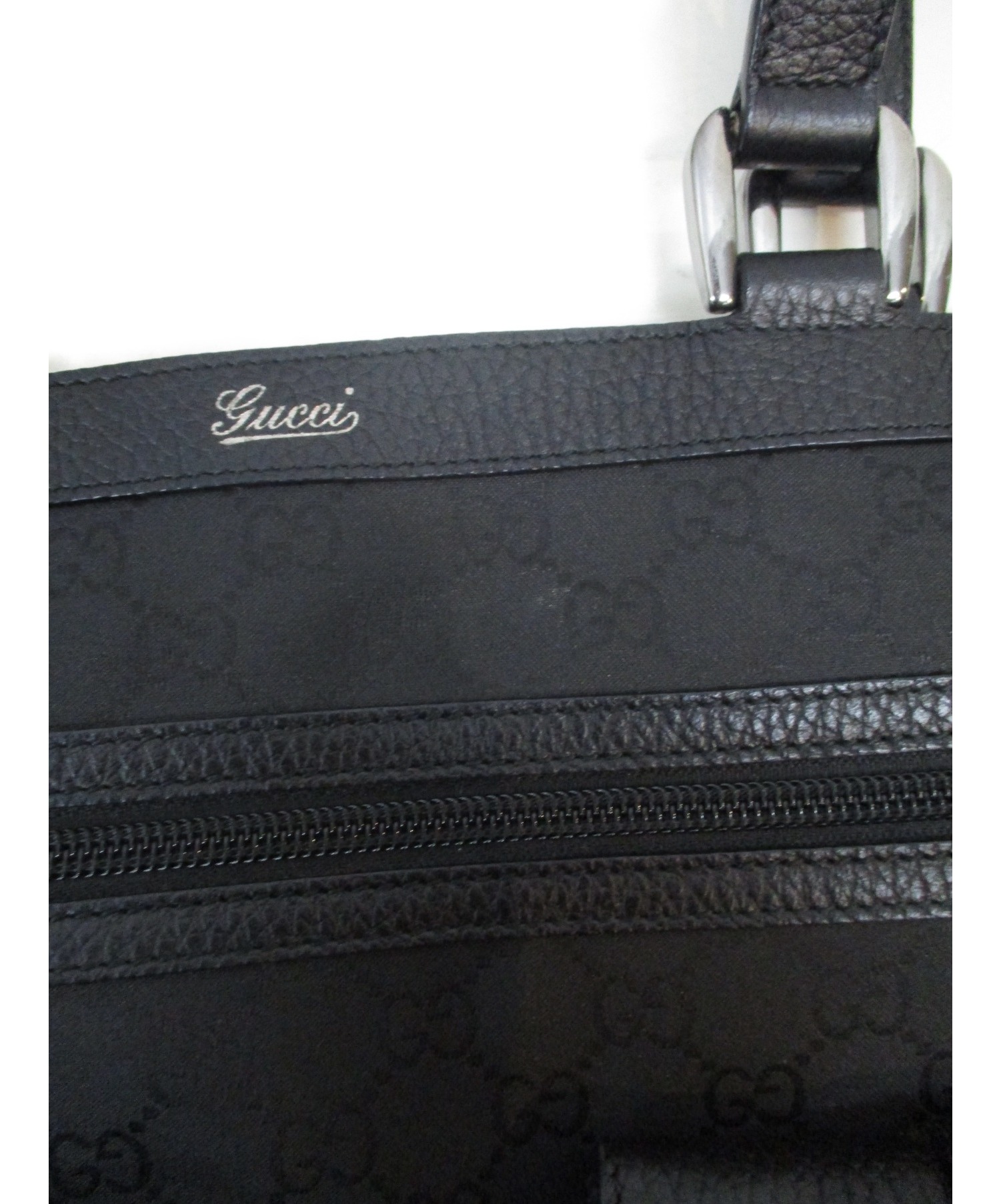 中古・古着通販】GUCCI (グッチ) GG柄トートバッグ ブラック サイズ:無