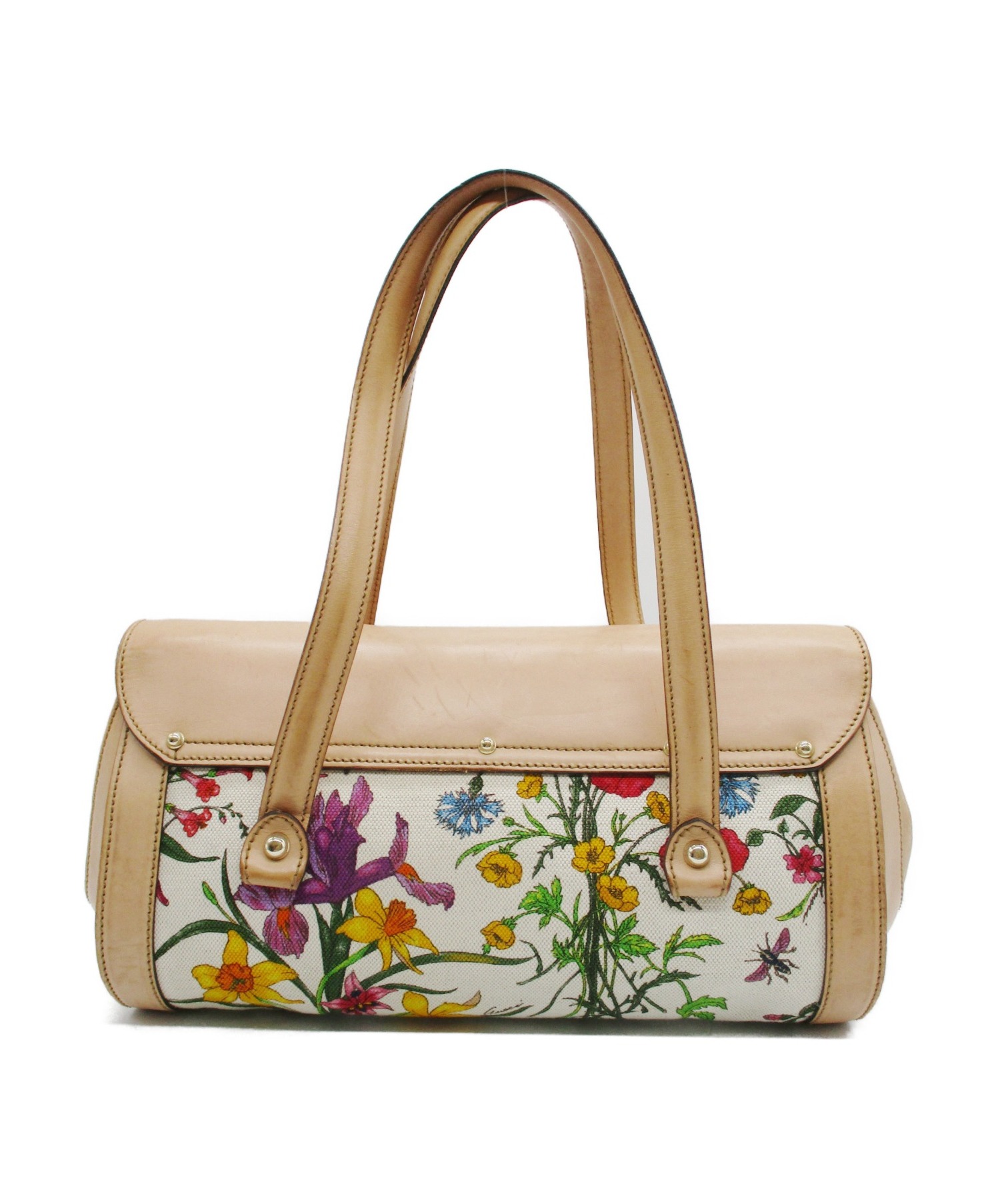 中古・古着通販】GUCCI (グッチ) ハンドバッグ ベージュ バンブー