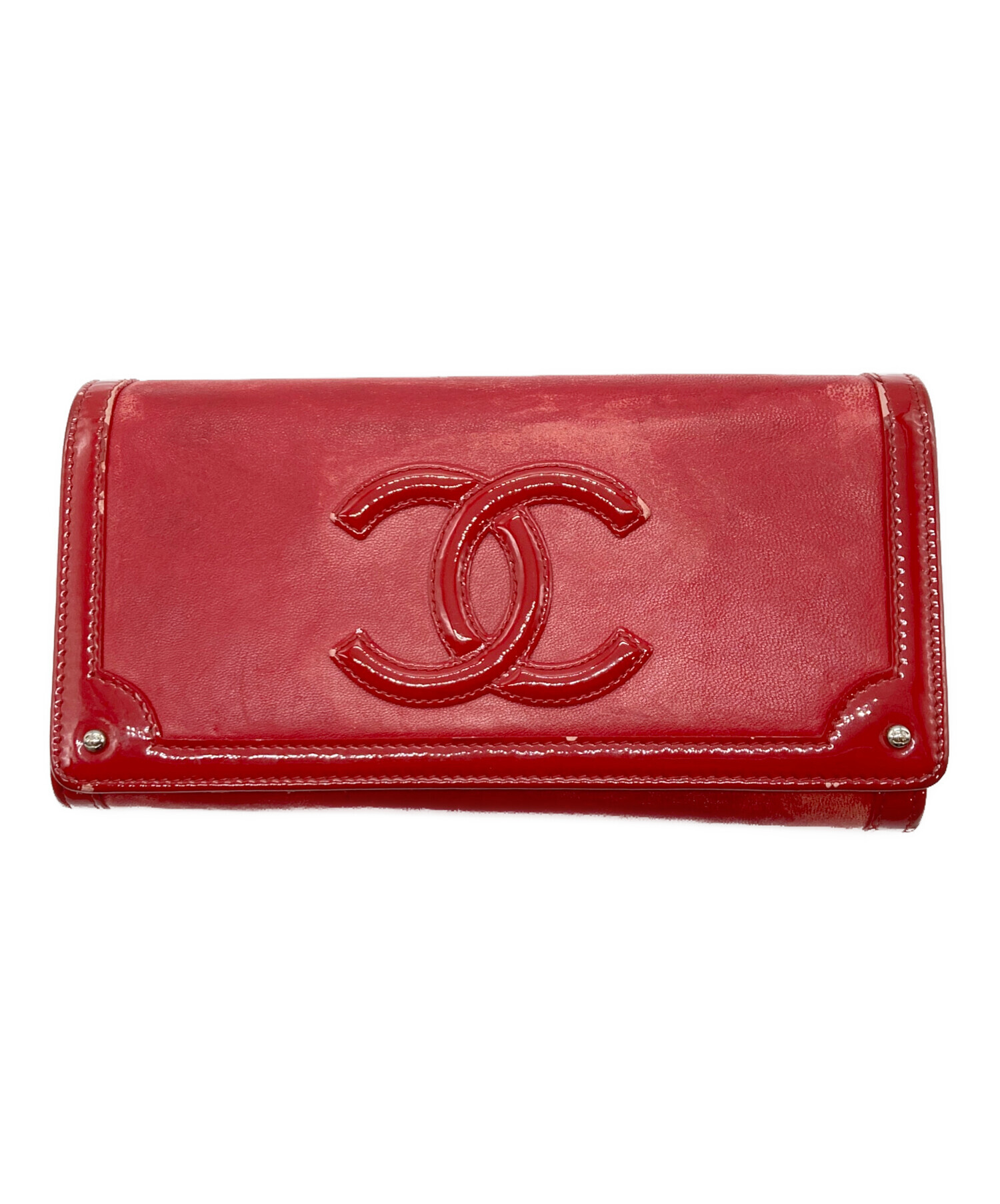 中古・古着通販】CHANEL (シャネル) フレーム ミニココボタン二つ折り 