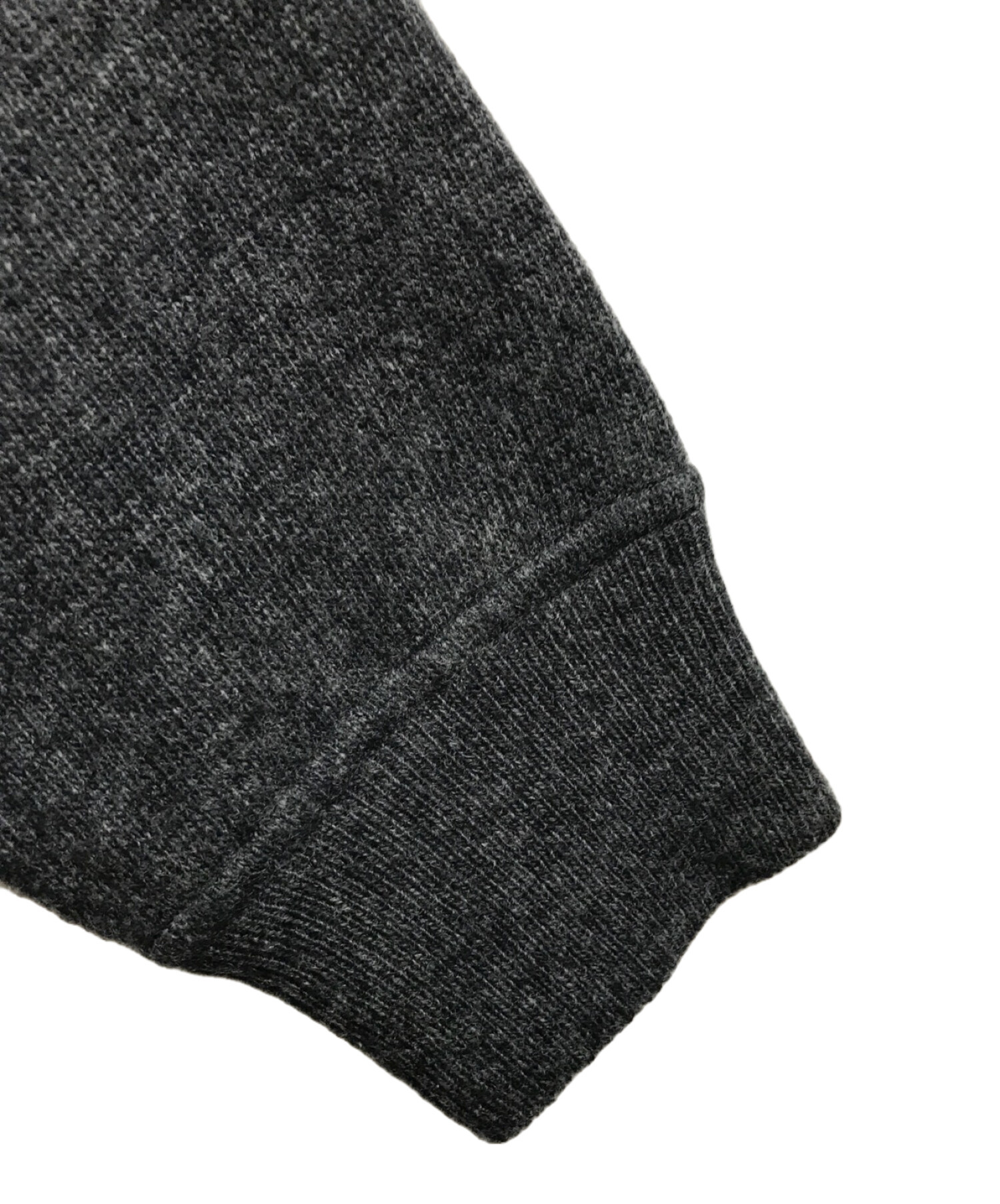 カシミア混●HERMES ラグランニット セーター M グレー バイカラー カシミア混○HERMES ラグランニット セーター M グレー バイカラー