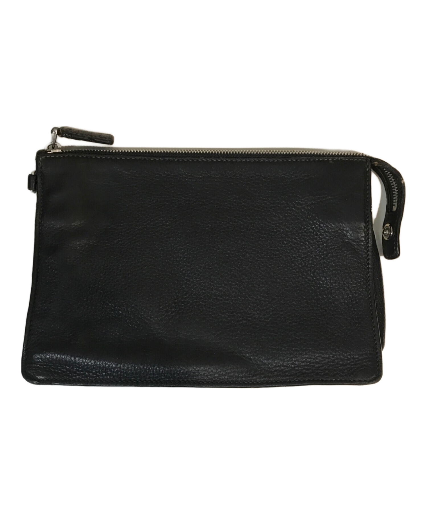 中古・古着通販】PRADA (プラダ) レザーセカンドバッグ ブラック