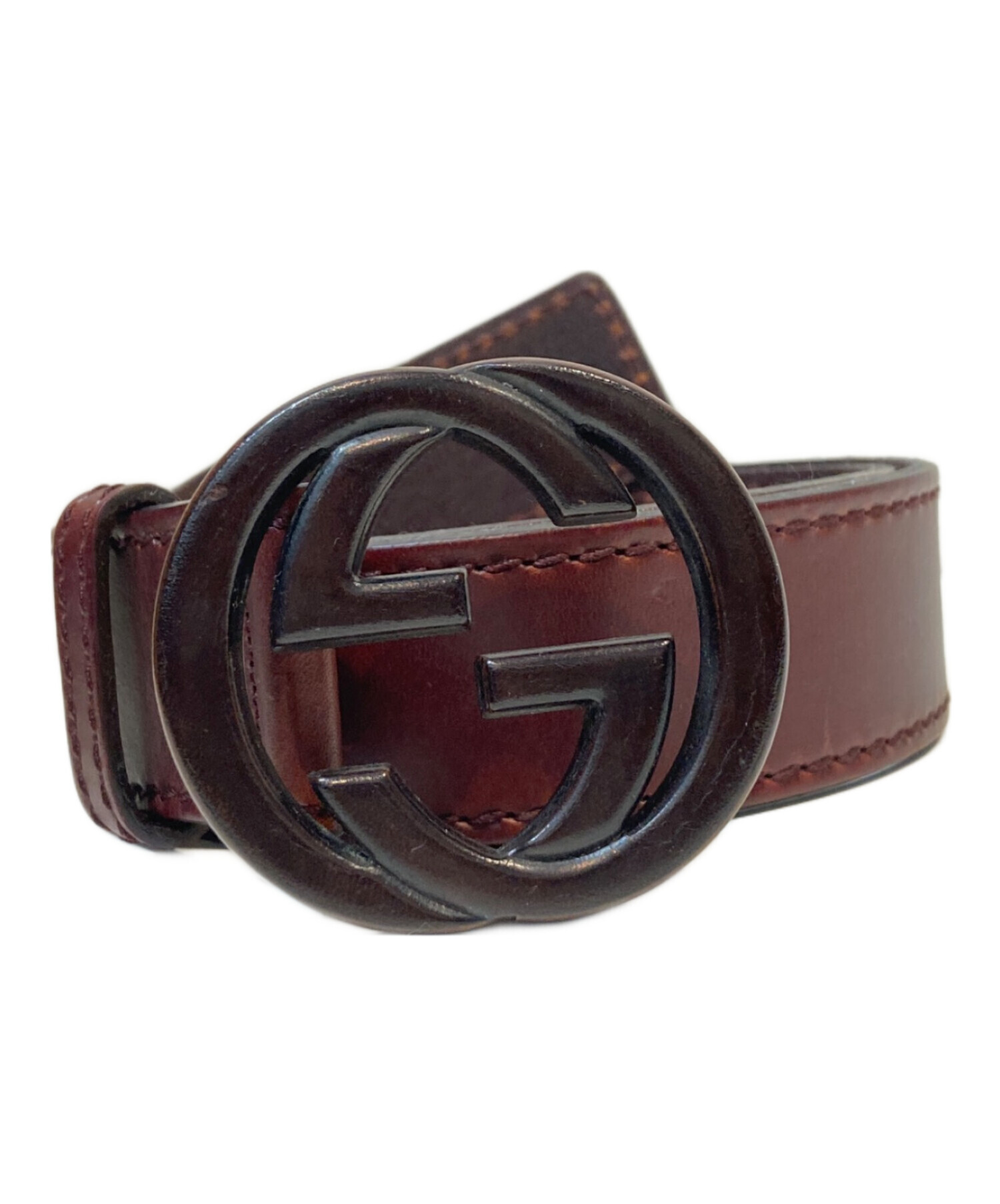 中古・古着通販】GUCCI (グッチ) インターロッキングレザーベルト 
