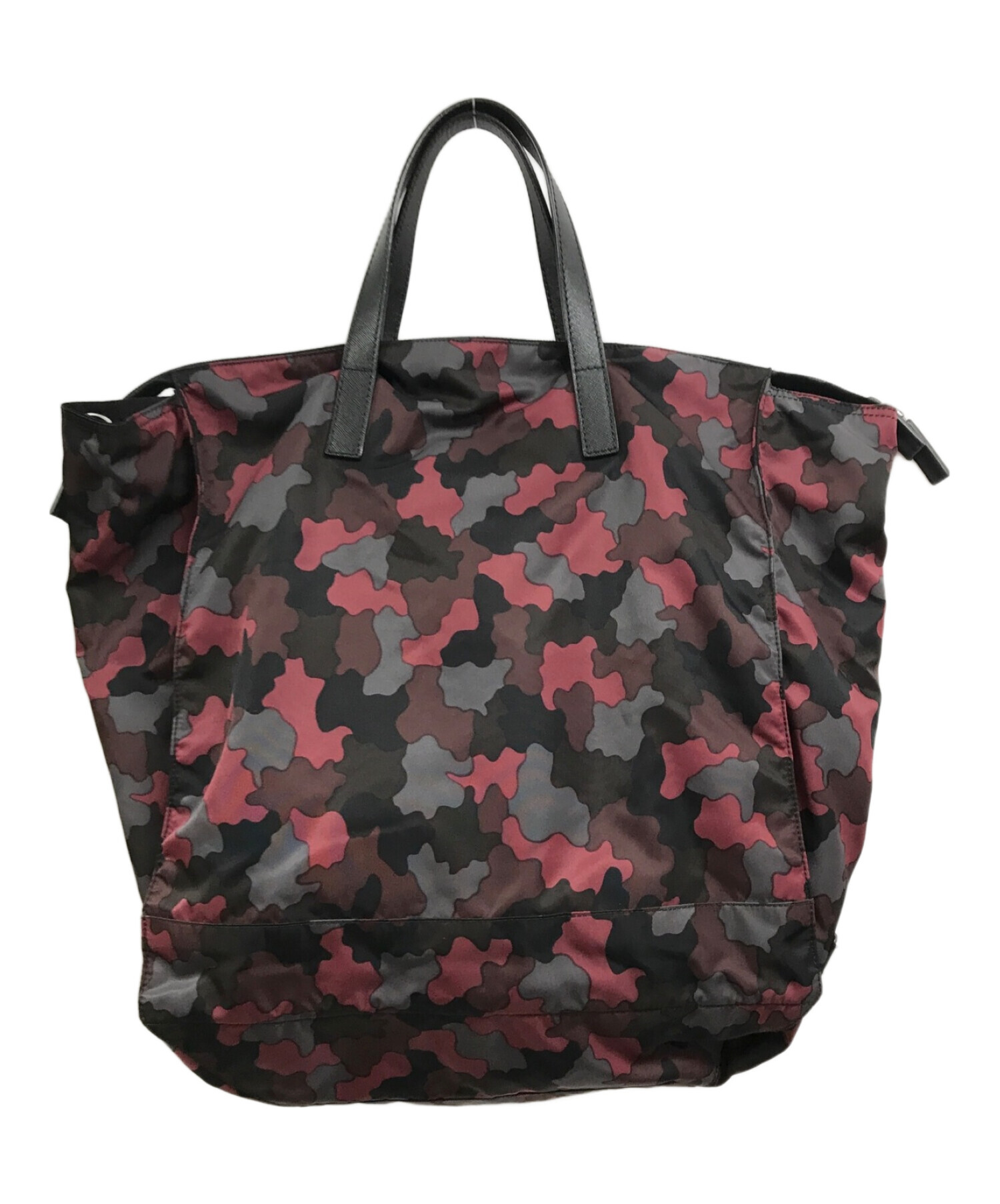 中古・古着通販】PRADA (プラダ) パズル柄トートバッグ レッド