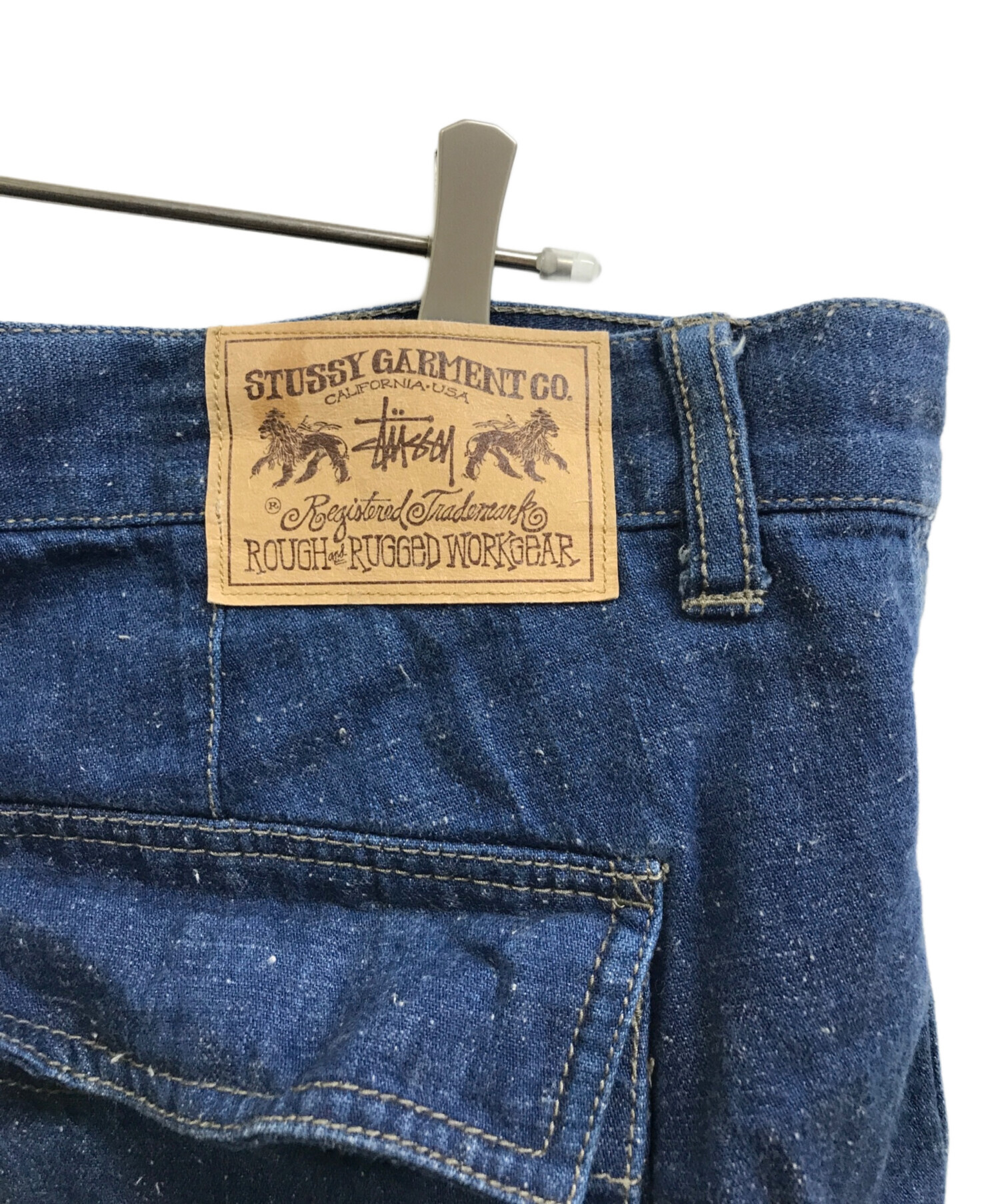 中古・古着通販】stussy (ステューシー) デニムカーゴハーフパンツ 