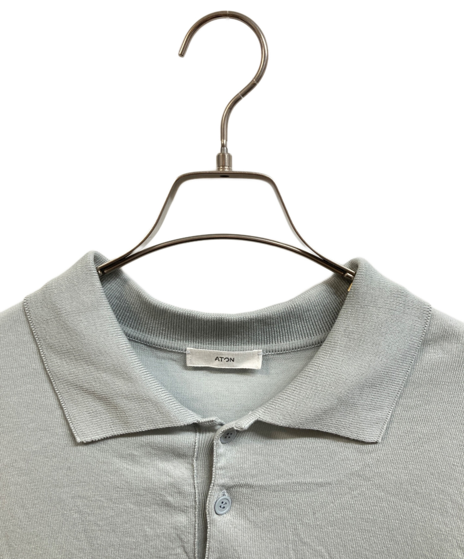 中古・古着通販】ATON (エイトン) ニットポロシャツ グレー サイズ:06