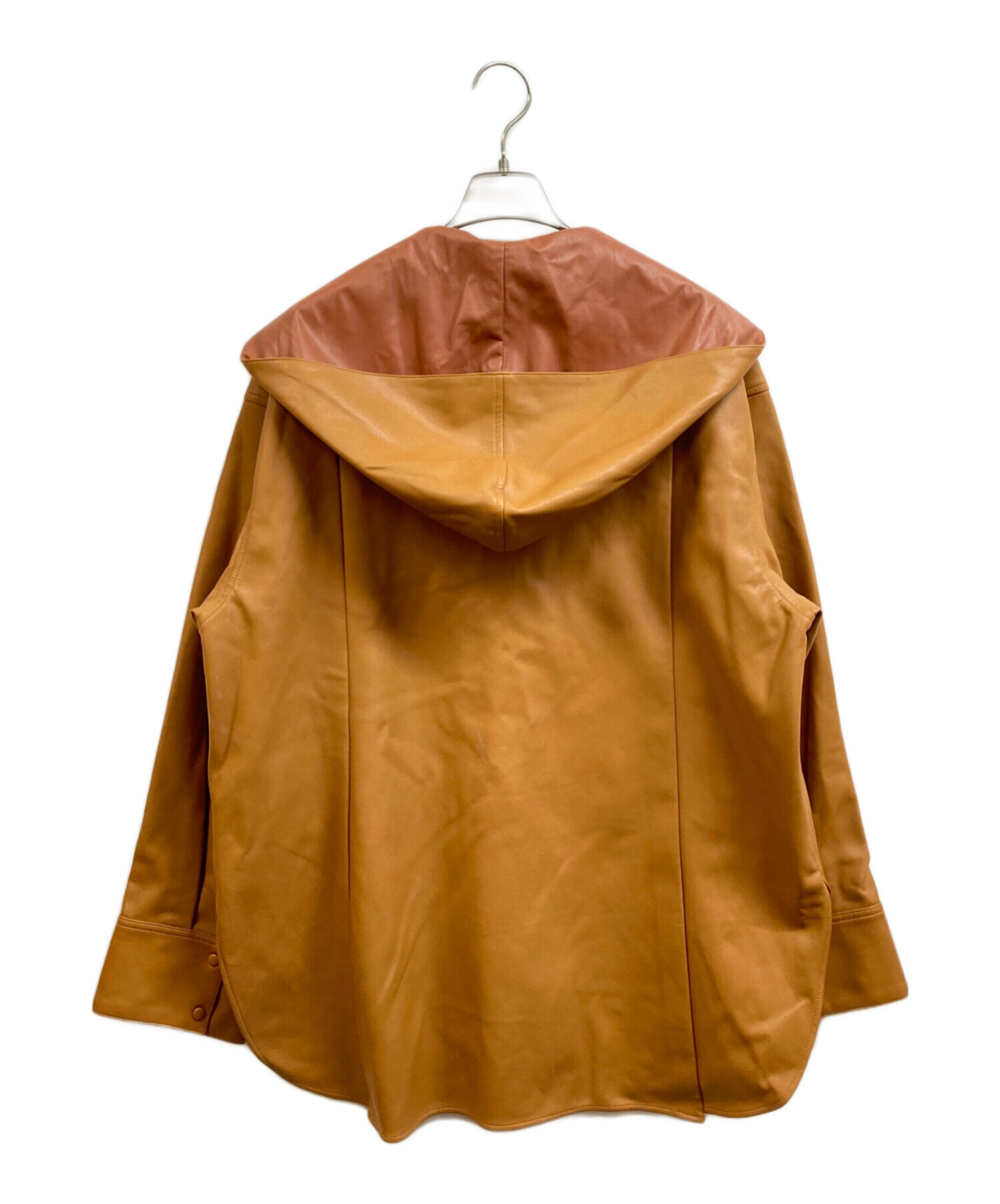 中古・古着通販】IRENE (アイレネ) Faux Leather Hoodie Shirt