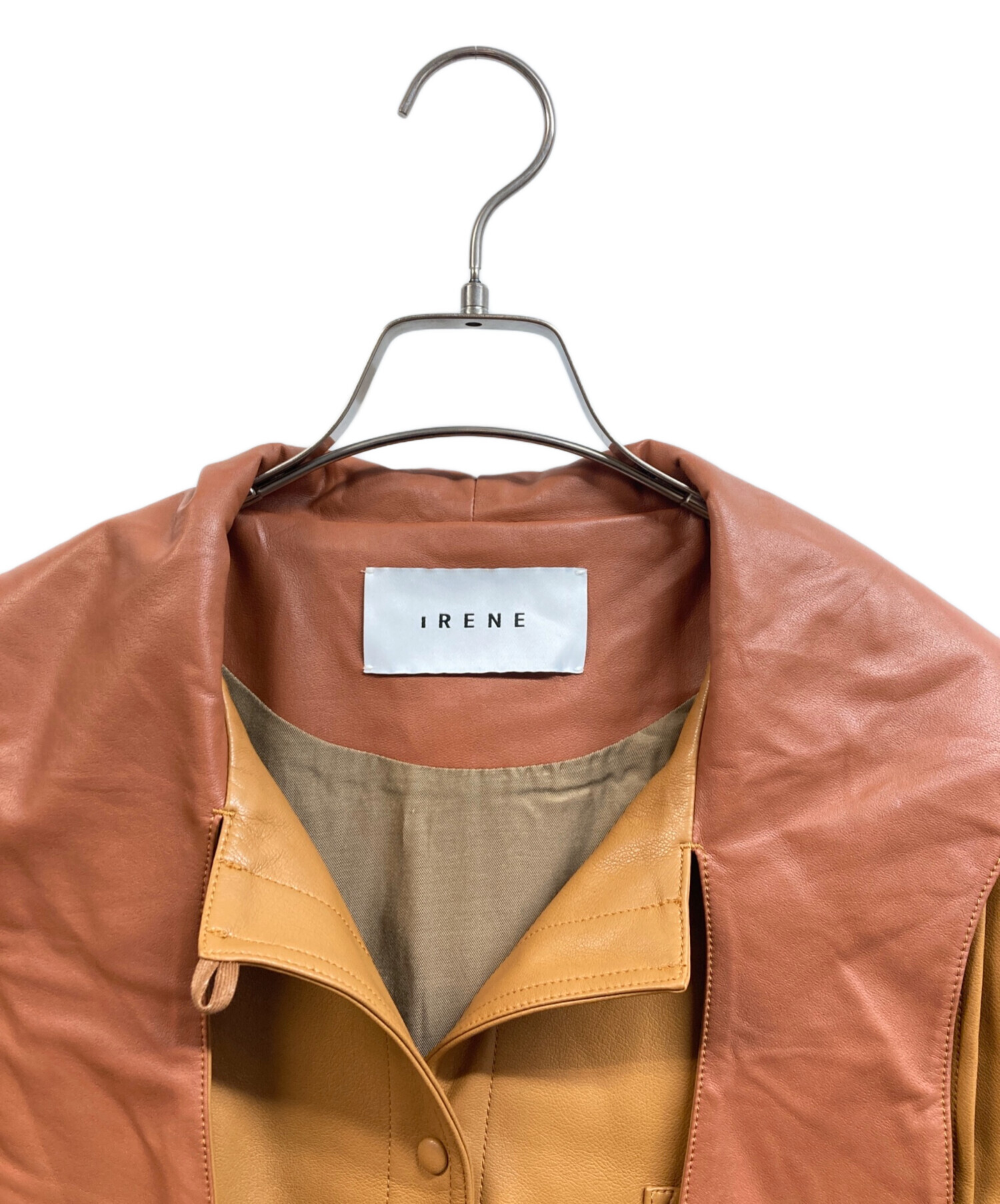 中古・古着通販】IRENE (アイレネ) Faux Leather Hoodie Shirt