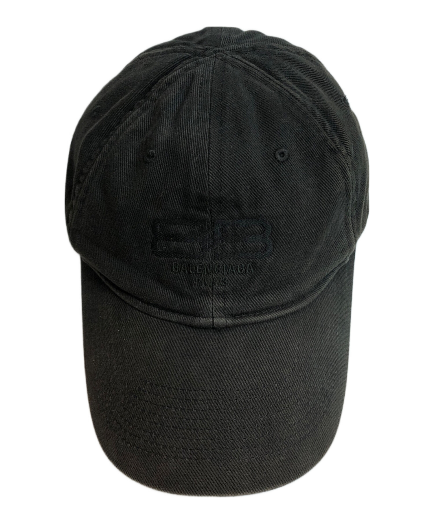BALENCIAGA BBロゴ キャップ ブラック バレンシアガ 色褪せ加工 【公式