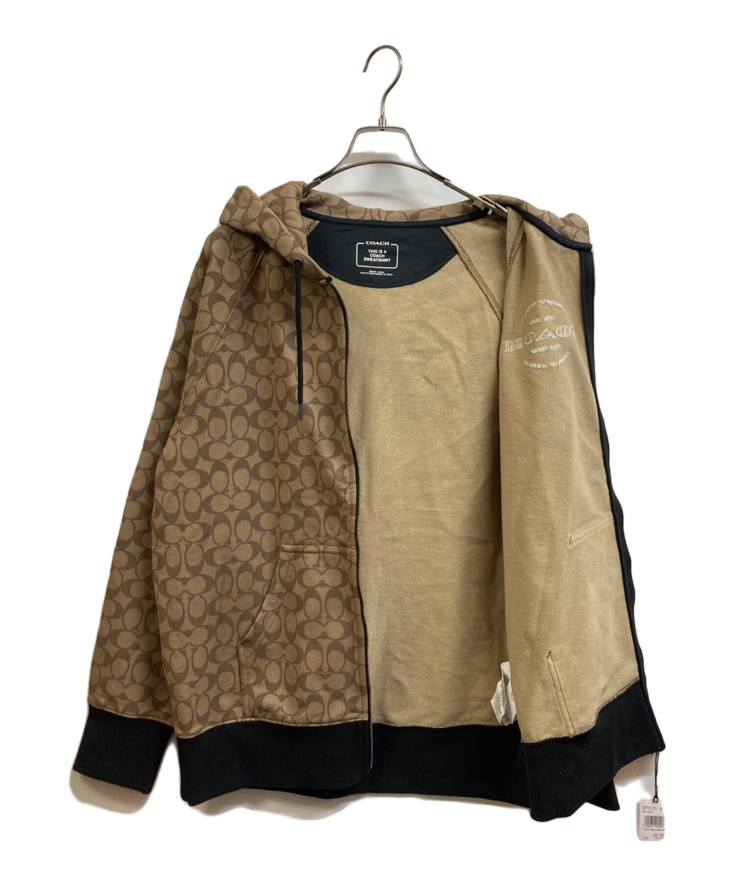 中古・古着通販】COACH (コーチ) ジップパーカー ベージュ サイズ:M