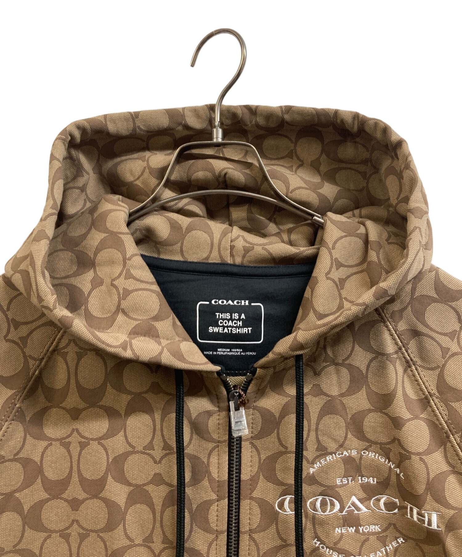 中古・古着通販】COACH (コーチ) ジップパーカー ベージュ サイズ:M