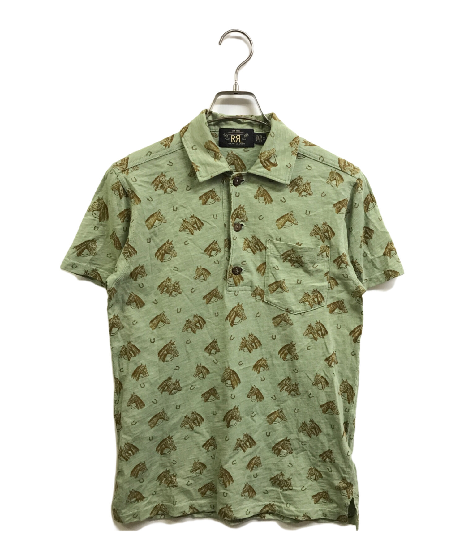 中古・古着通販】RRL (ダブルアールエル) ポロシャツ グリーン サイズ 
