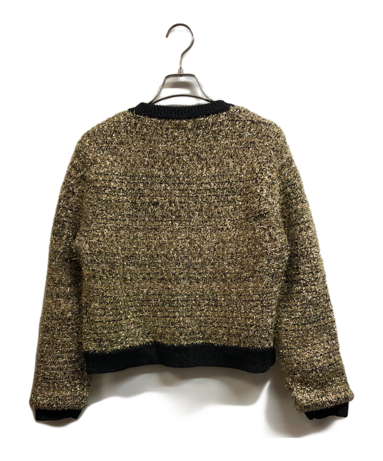 新品　Sov. ソブ　カーディガン　長袖　ツイード　ラメ　38 ゴールド Sov. ソブ ツイード カーディガン 38