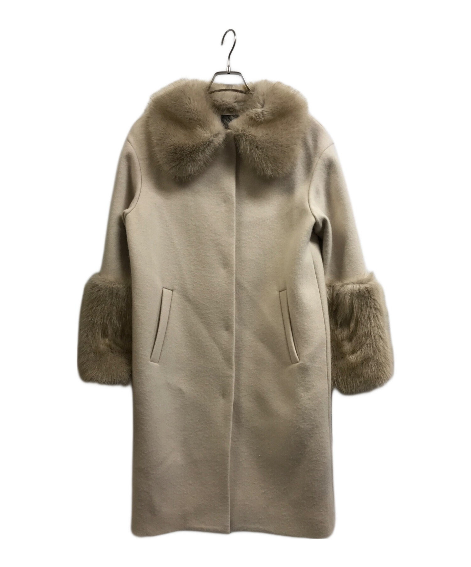 中古・古着通販】anuans (アニュアンス) ファートリムコクーンコート