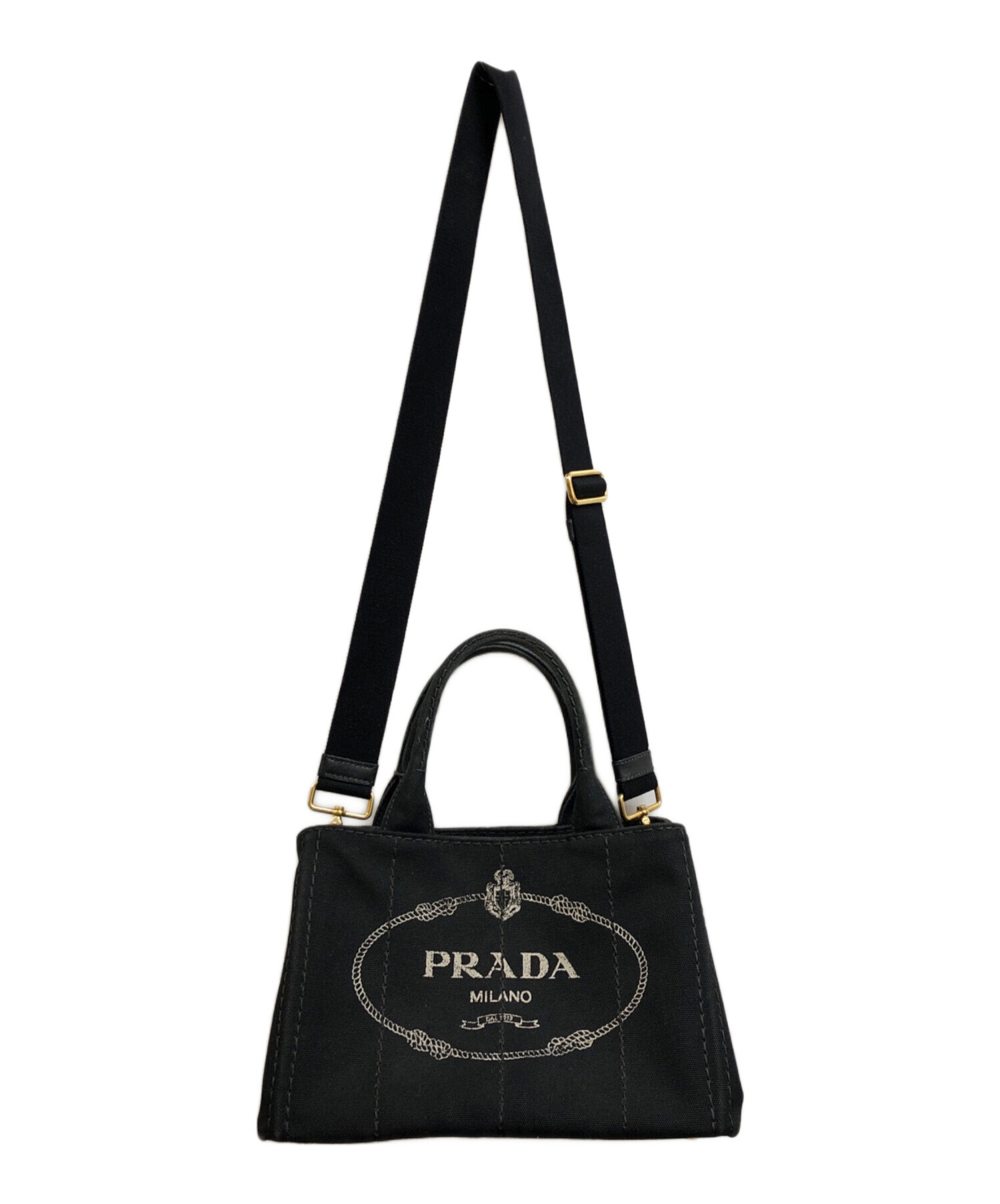 中古・古着通販】PRADA (プラダ) トライアングル カナパ ハンドバッグ 