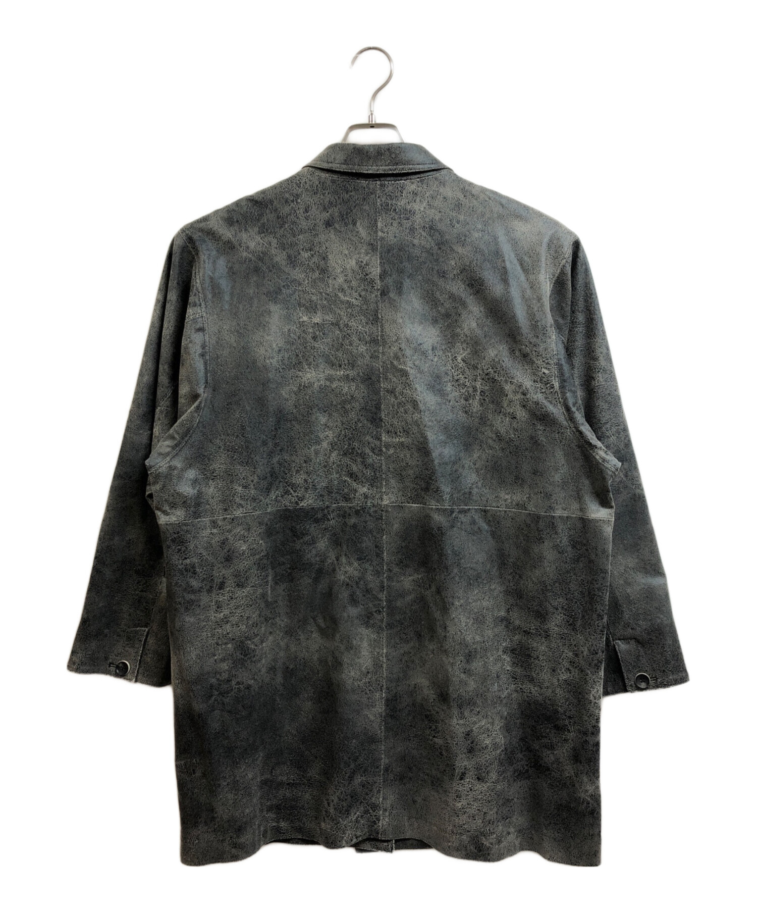 中古・古着通販】Ameri (アメリ) CRUSHED LEATHER COAT ブラック
