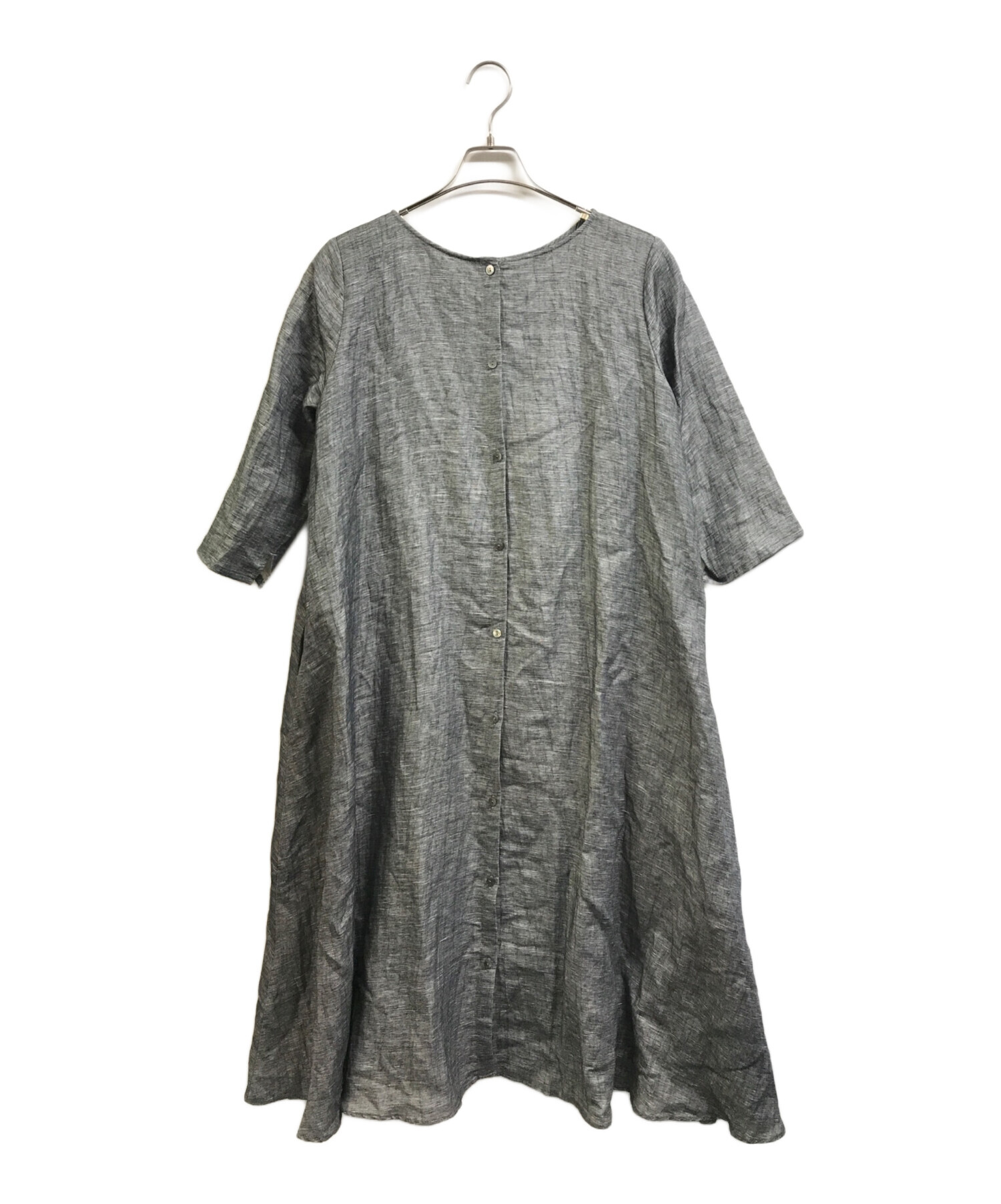 BEARDSLEY ビアズリー リネン バイカラー 前後 テント ワンピース BEARDSLEY ビアズリー リネン バイカラー 前後 テント ワンピース