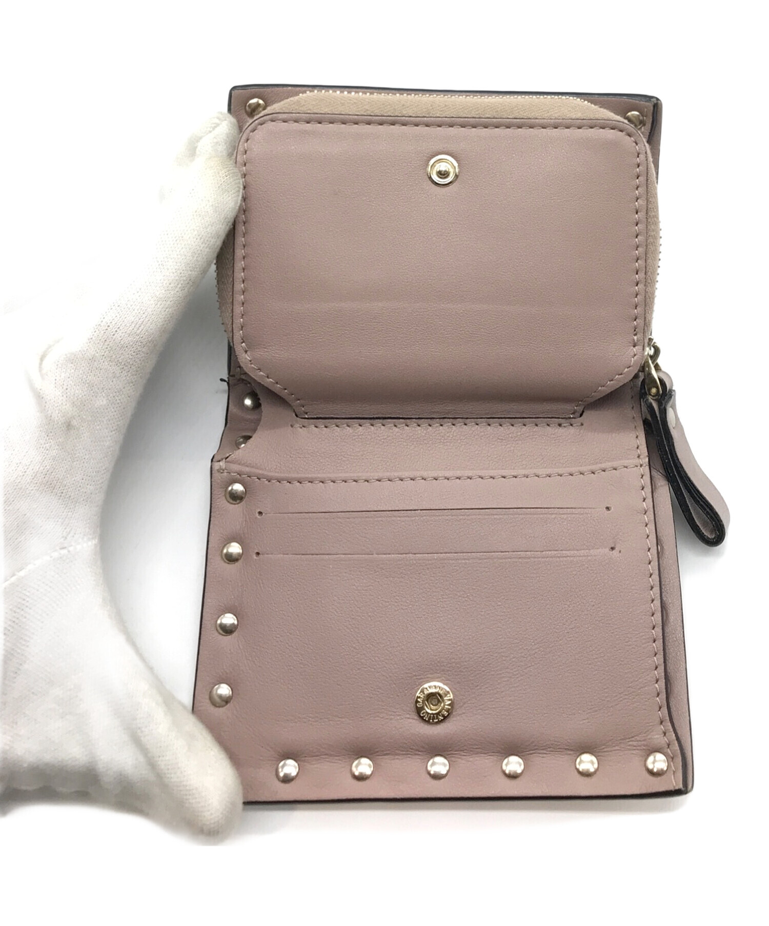 中古・古着通販】VALENTINO (ヴァレンティノ) ロックスタッズ 二つ折り 
