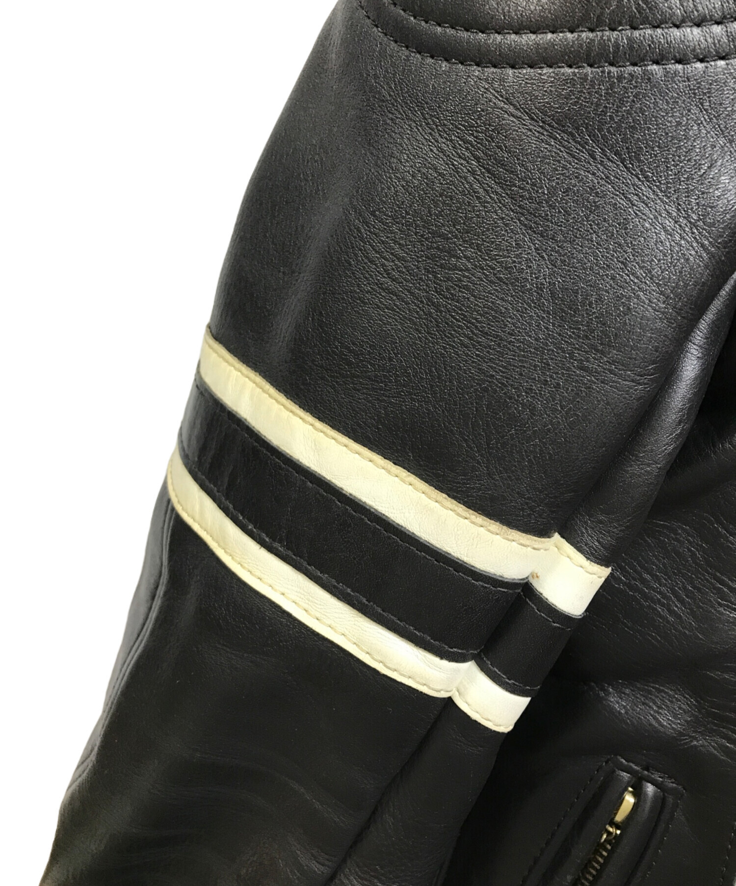 中古・古着通販】VANSON (バンソン) RJVライダースジャケット ブラック