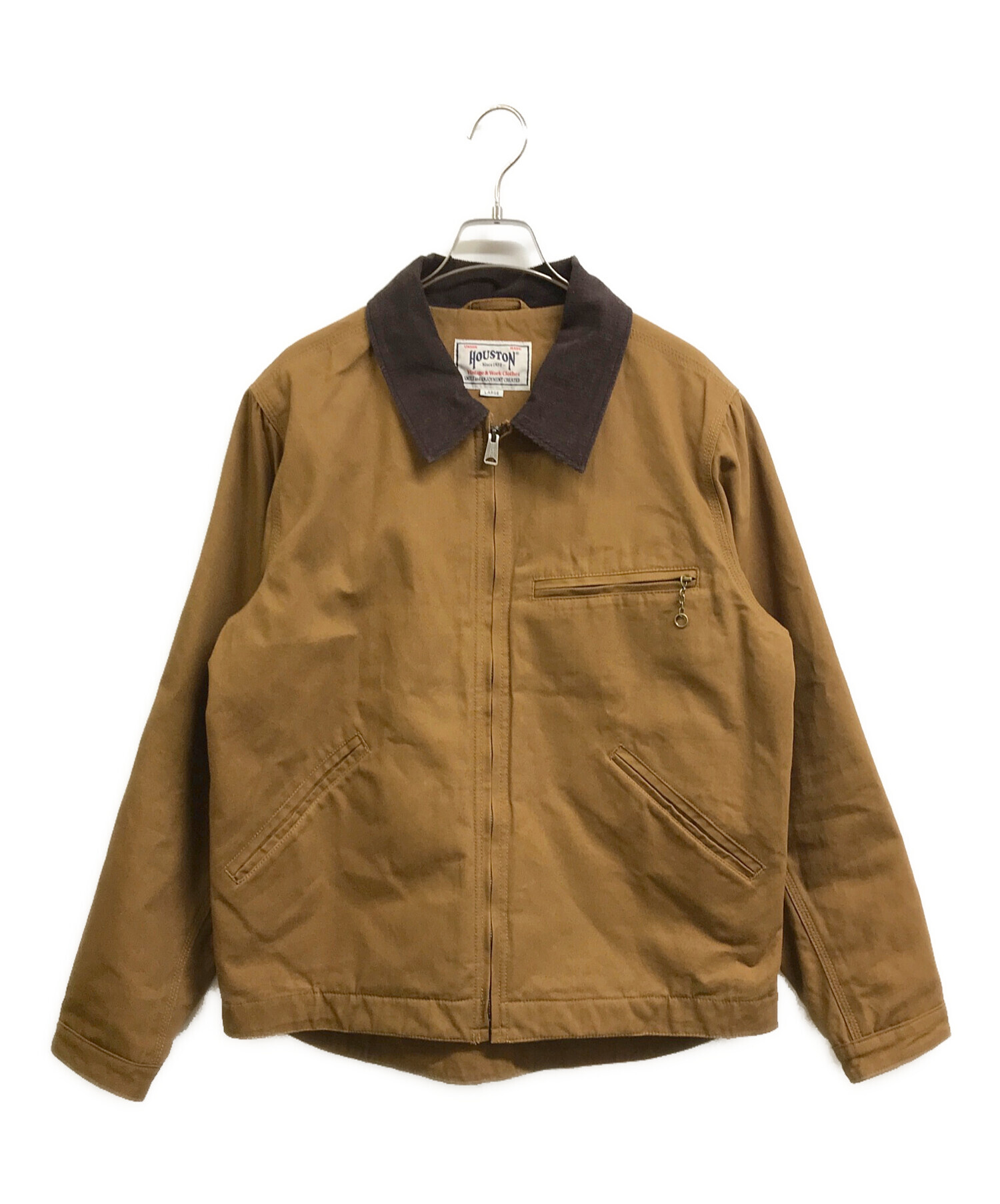 HOUSTONワークジャケット ブラウンＸＬ 中古・古着通販】HOUSTON (ヒューストン) ダックジップワーク