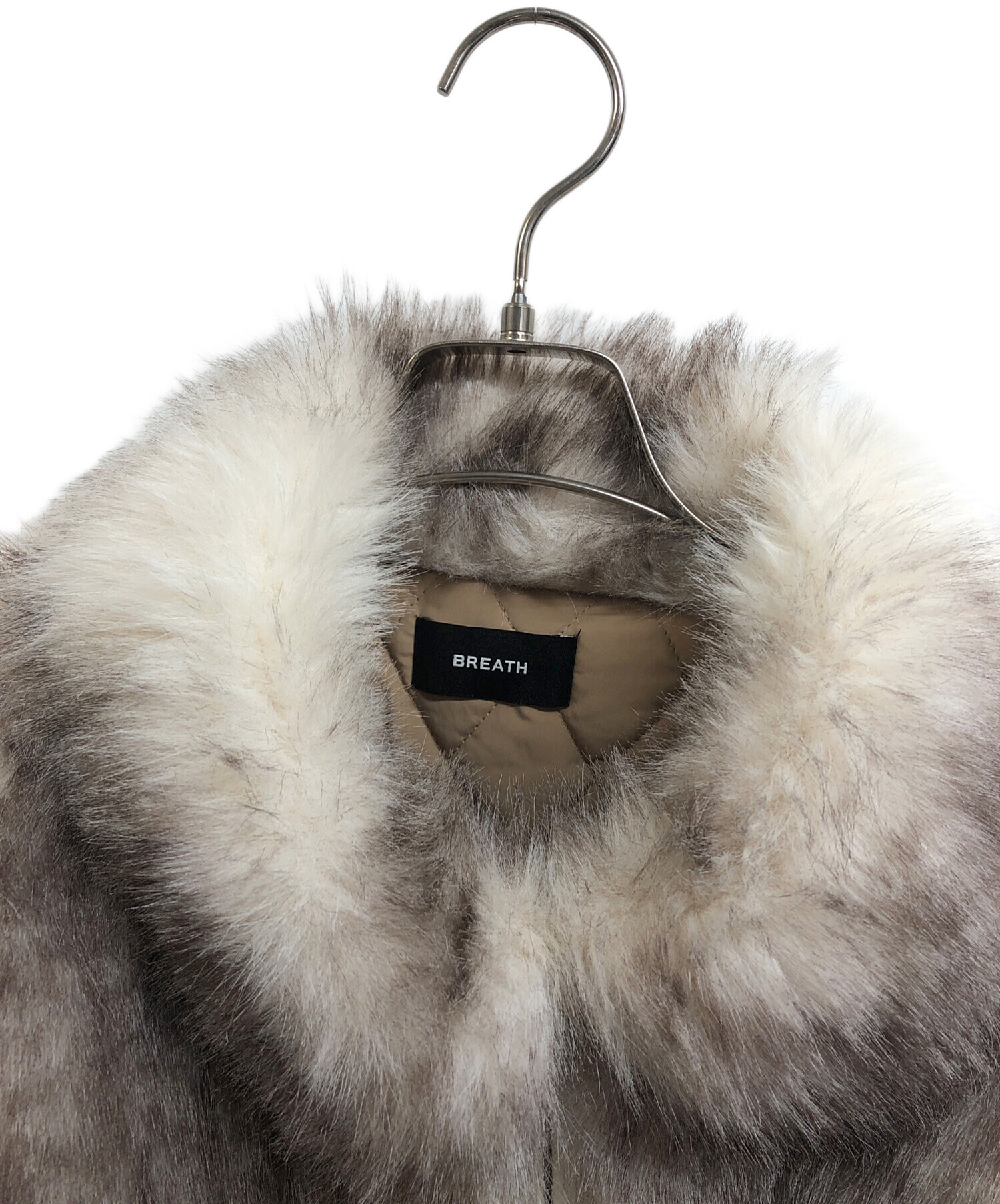 中古・古着通販】BREATH (ブレス) FAUX FUR JACKET ベージュ サイズ:L