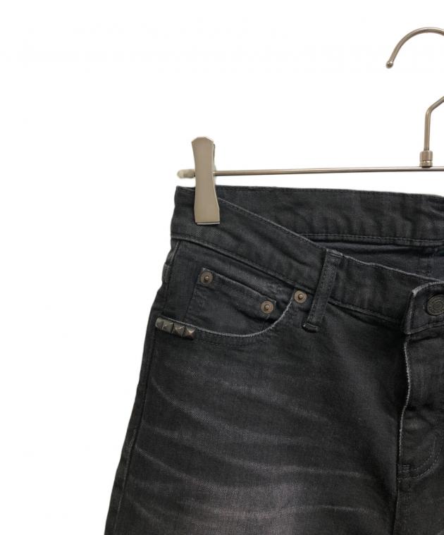 ○古着ヒステリックグラマー スタッズ加工 ブラックデニム W32 4AP2343