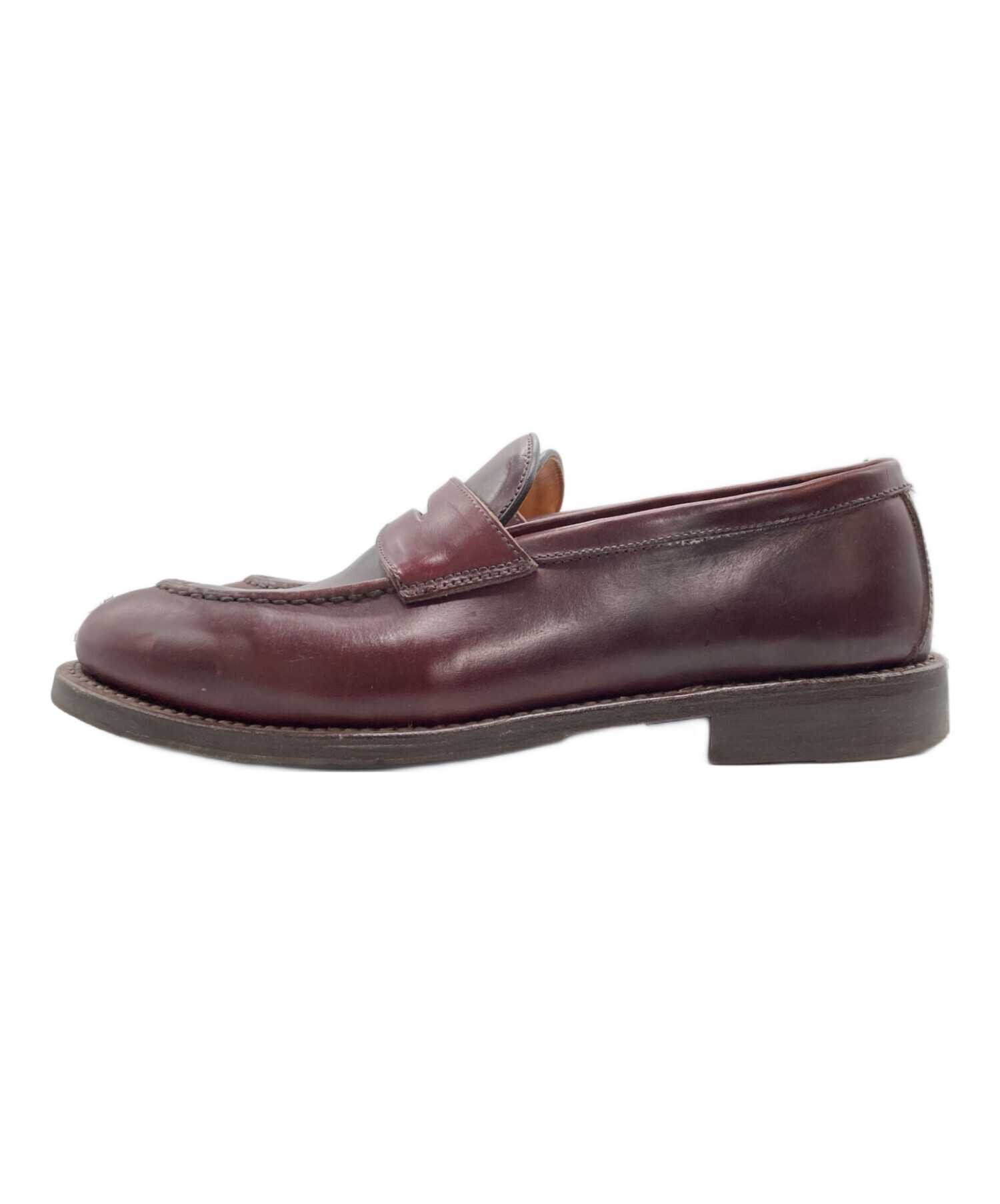 バーガンディ ウィールローブ　9D 中古・古着通販】wheel robe (ウィールローブ) HEAVY STITCHING LOAFER