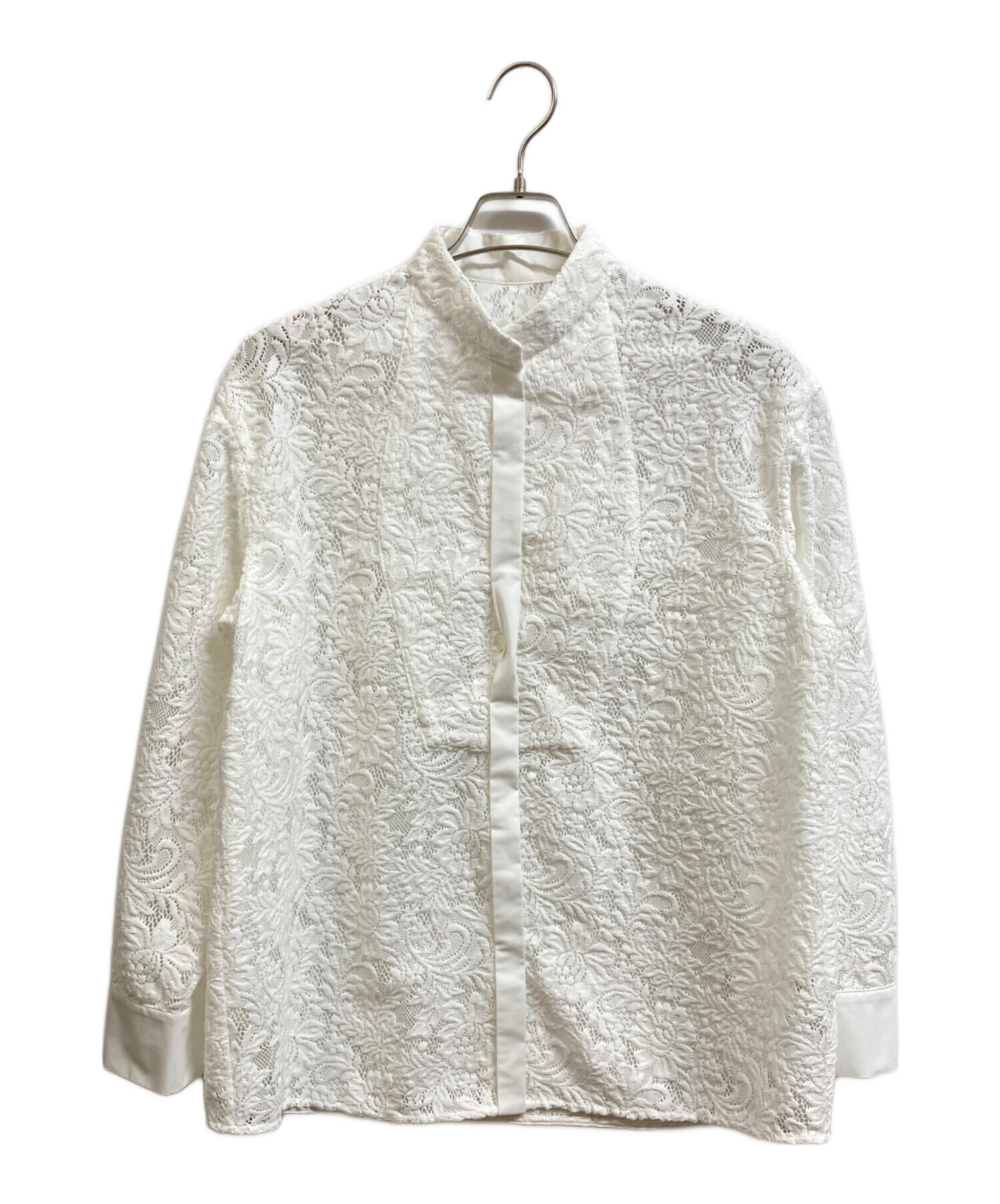 中古・古着通販】heliopole (エリオポール) LACE SHIRT ホワイト 