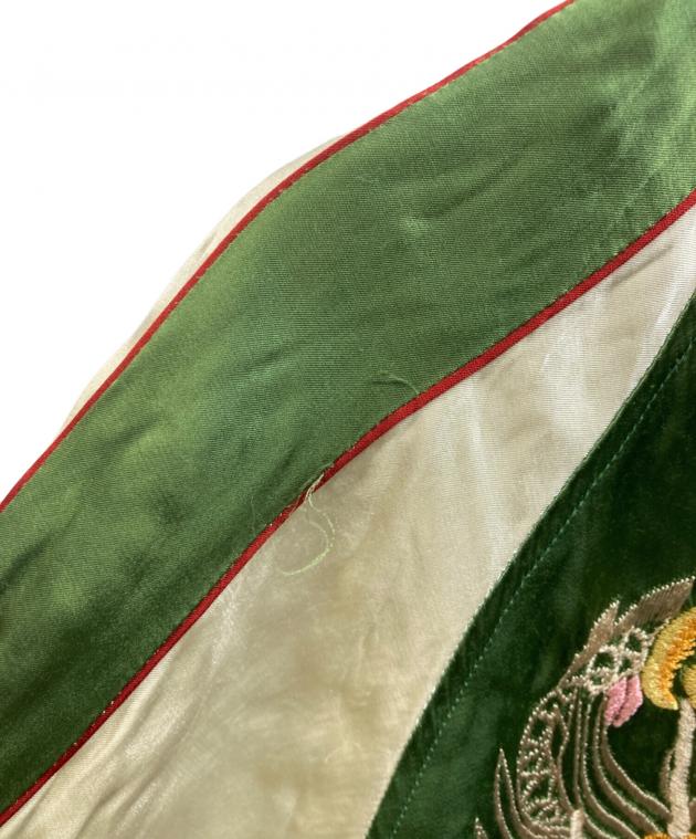 フラットヘッド刺繍スカジャン ネイビー/グリーンJapan 中古・古着通販】THE FLAT HEAD (ザ・フラットヘッド