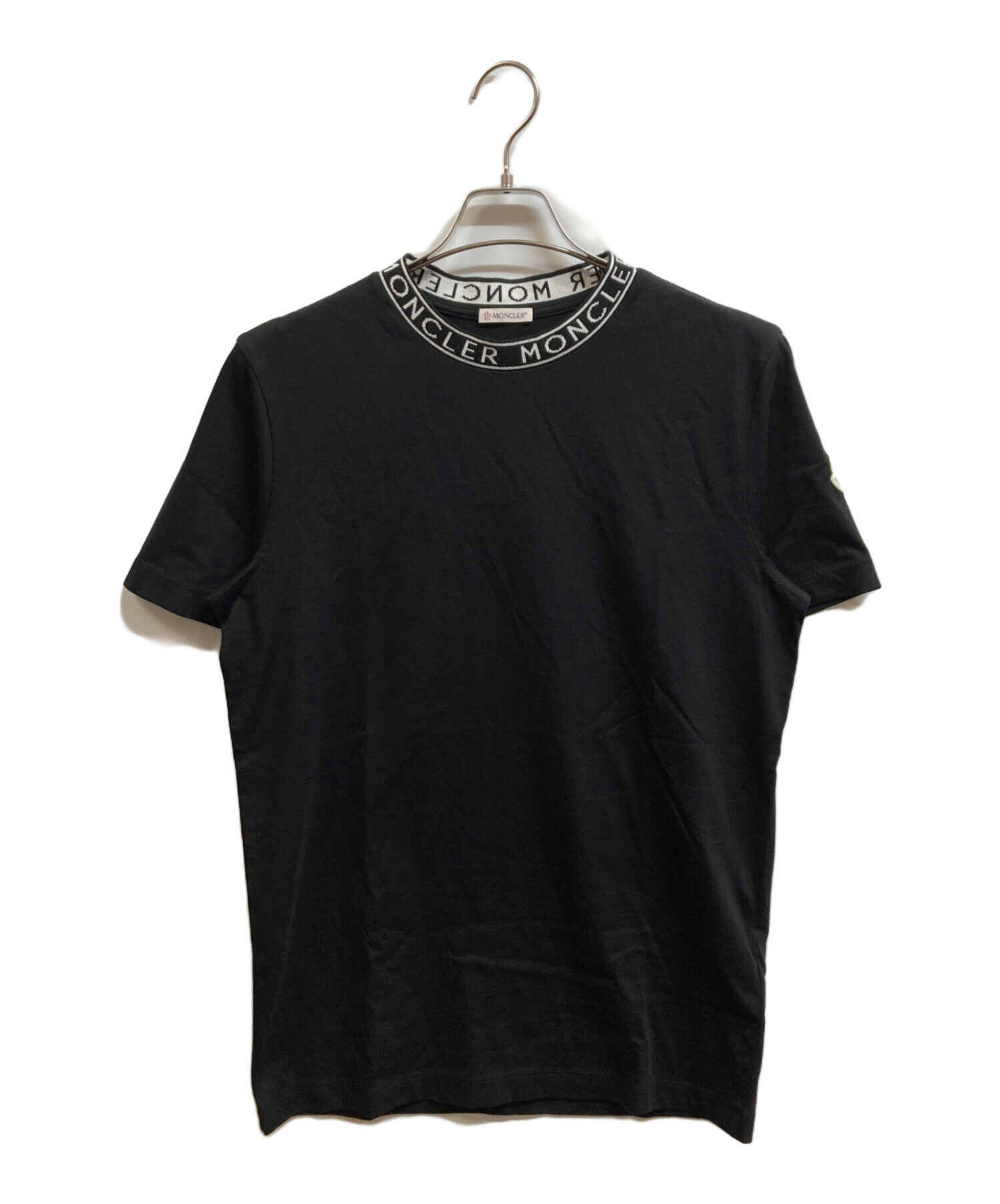 中古・古着通販】MONCLER (モンクレール) ネックロゴTシャツ ブラック 