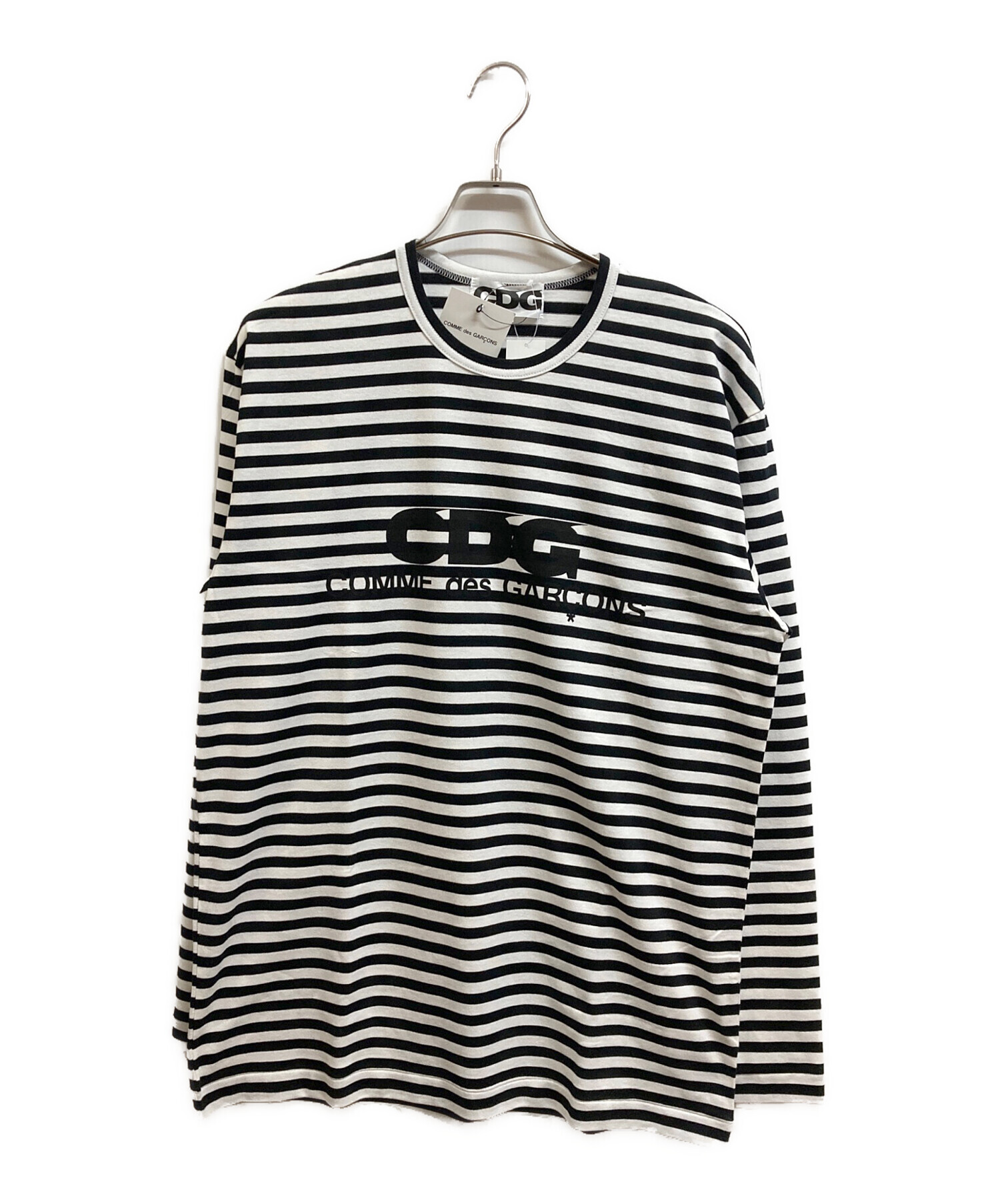 中古・古着通販】CDG (シーディージー) ボーダーTシャツ ホワイト 