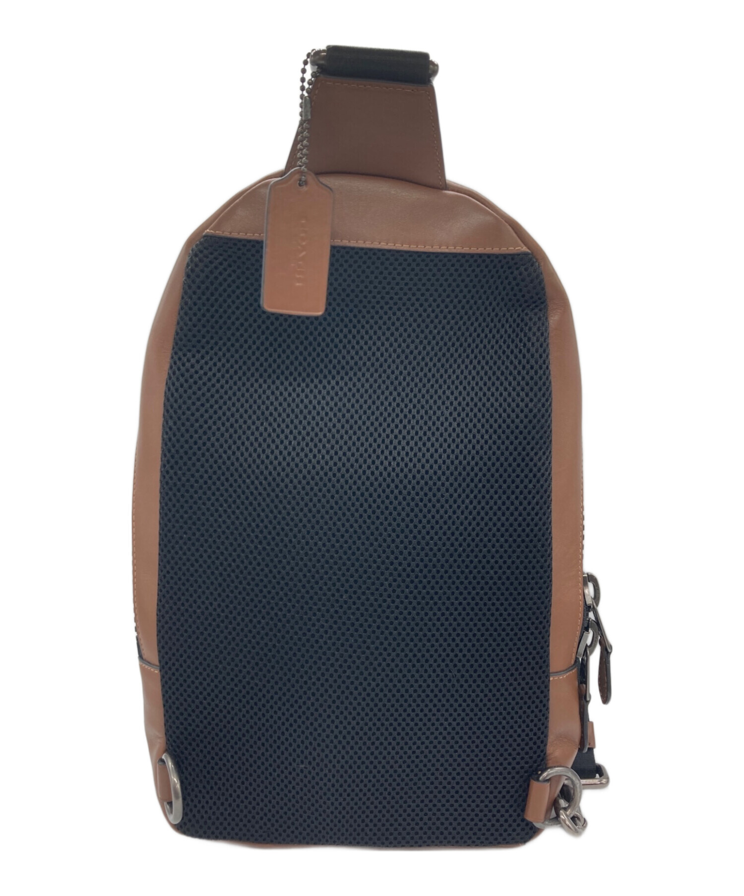 中古・古着通販】COACH (コーチ) ボディーバッグ ブラウン×ネイビー 