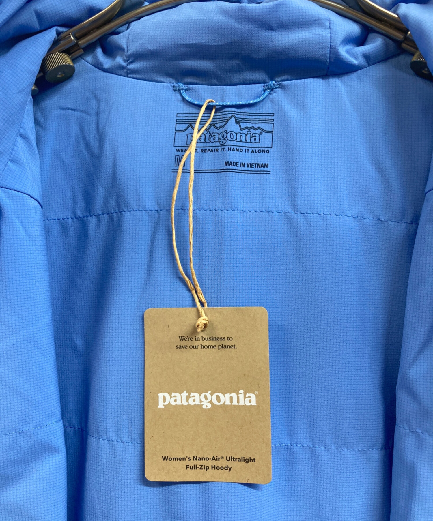 美品☆patagonia レディースM ナノエア フーディー ブルー 美品☆patagonia レディースM ナノエア フーディー ブルー 美品