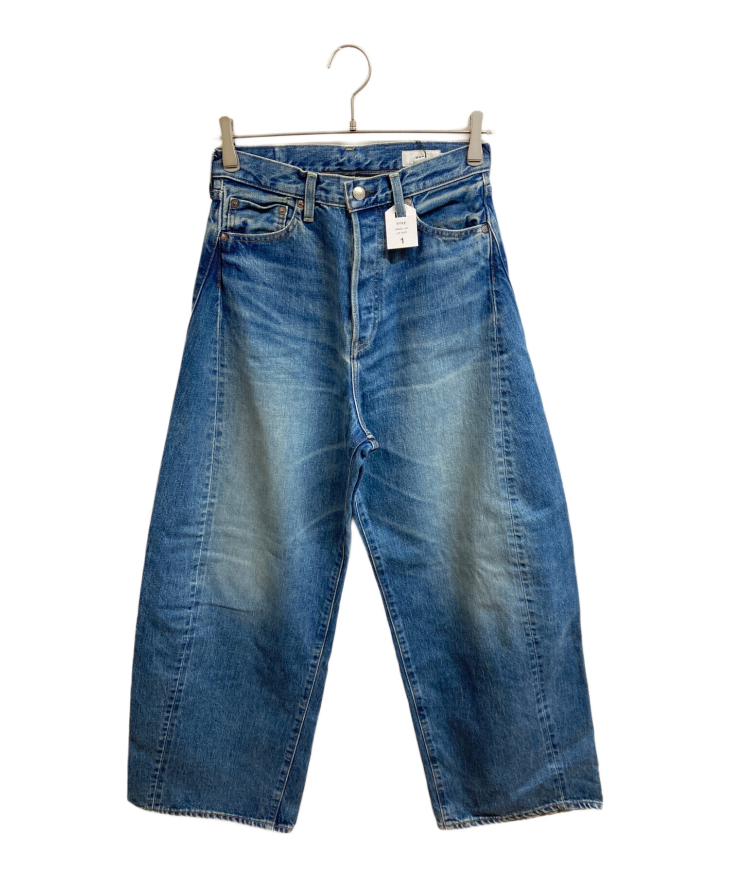 中古・古着通販】HYKE (ハイク) BARREL LEG JEANS ブルー サイズ:1 未 