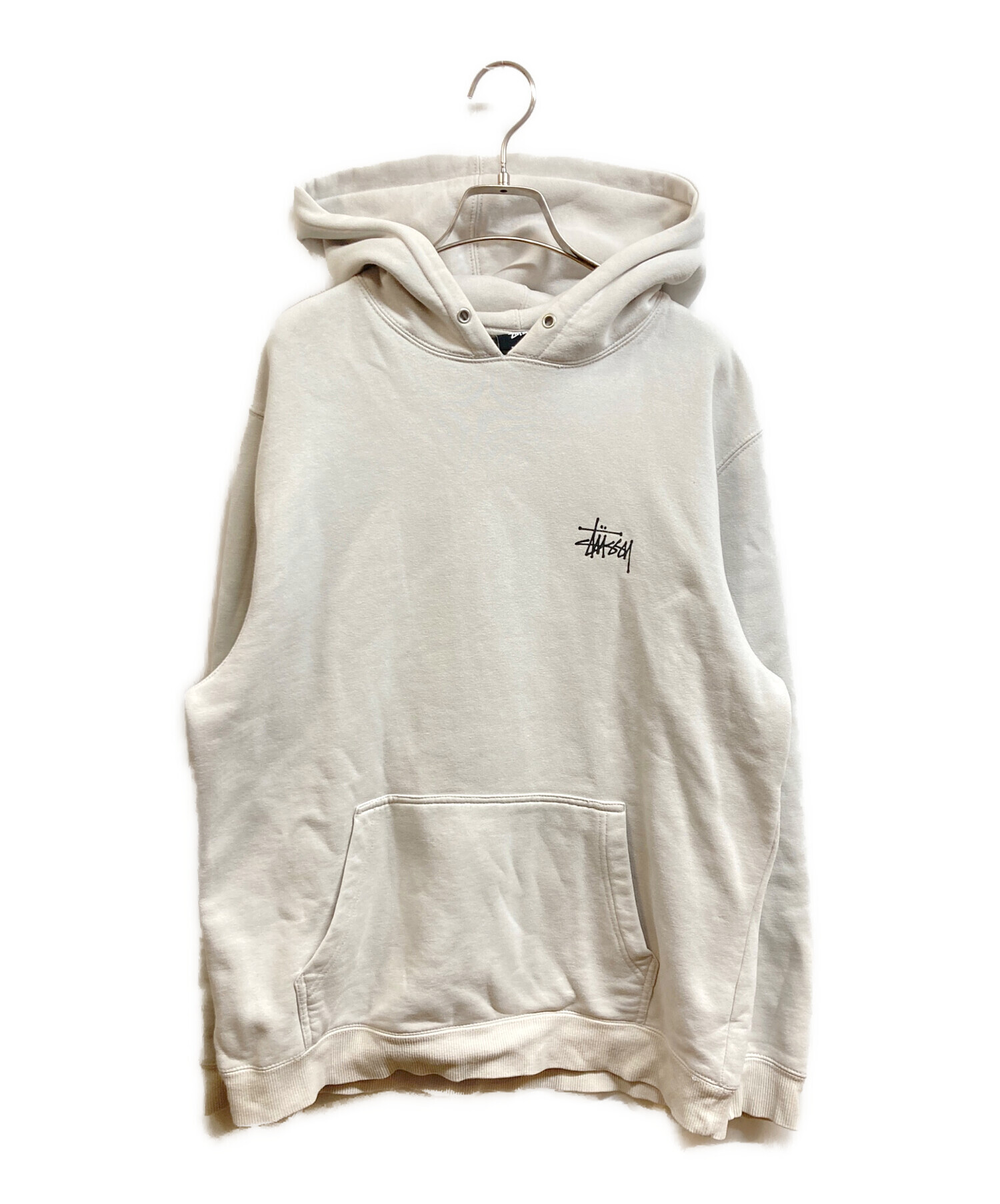 中古・古着通販】stussy (ステューシー) ロゴパーカー ホワイト サイズ 