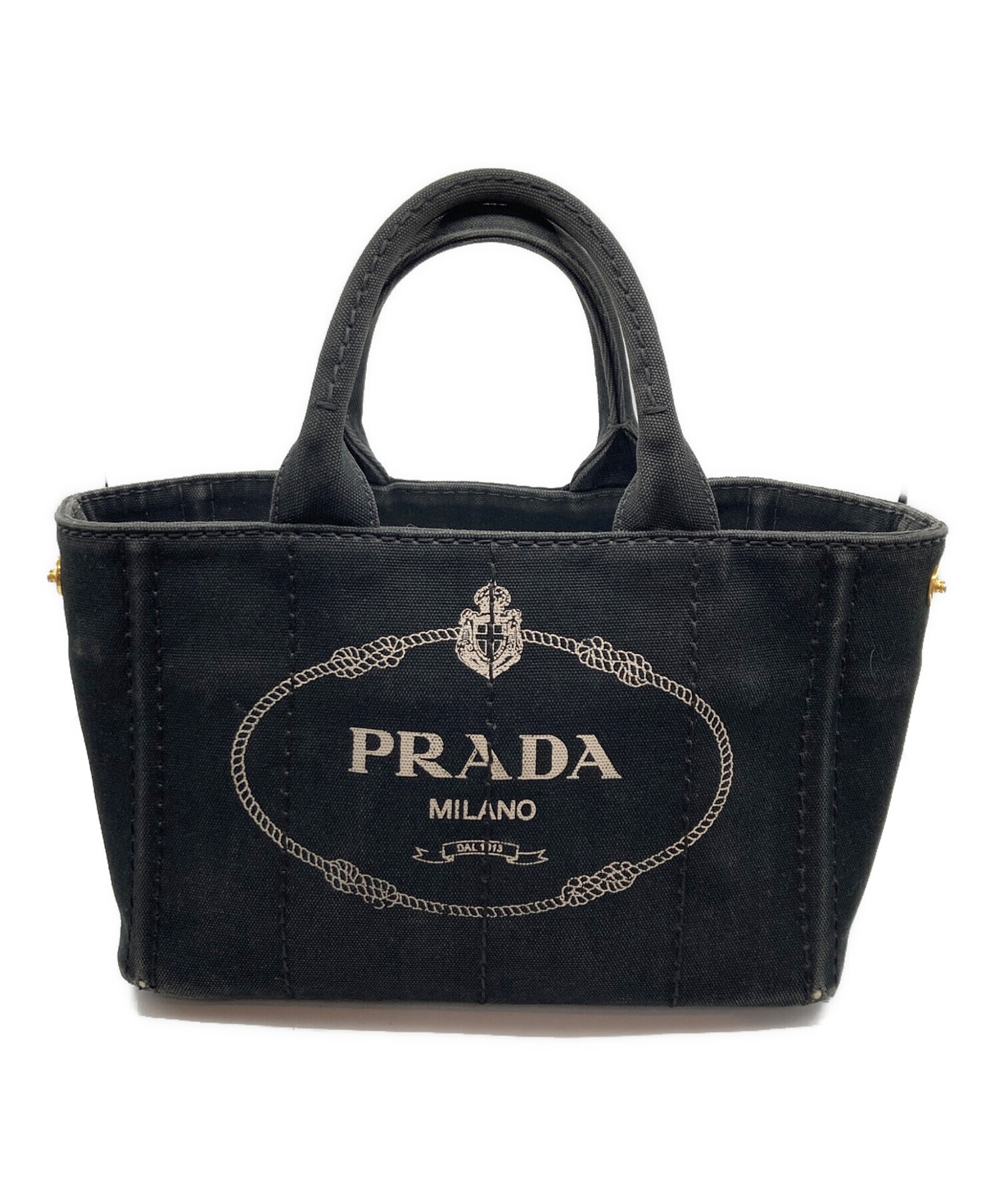 中古・古着通販】PRADA (プラダ) カナパデニムトートバッグ ブラック 