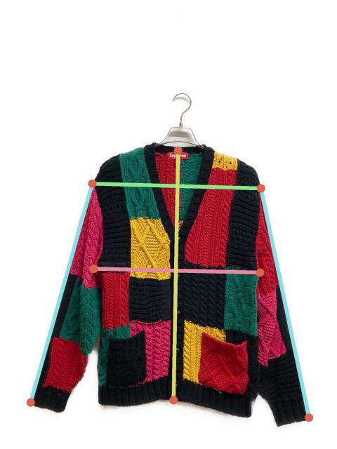 L シュプリーム パッチワーク ケーブル ニット カーディガン SUPREME