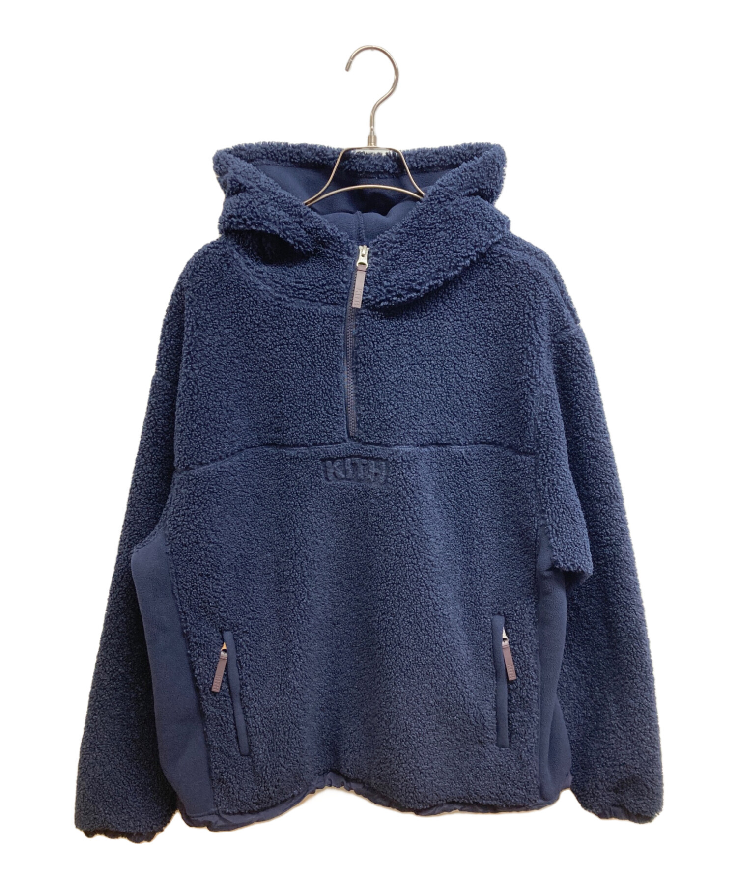 中古・古着通販】KITH (キス) フリースアノラックパーカー ネイビー 