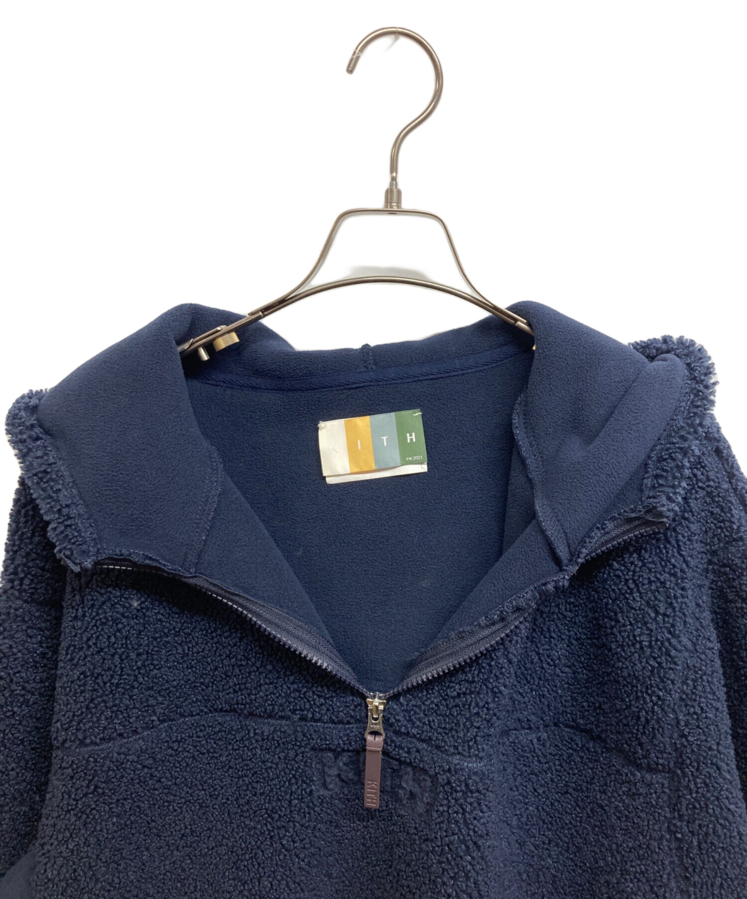 中古・古着通販】KITH (キス) フリースアノラックパーカー ネイビー 