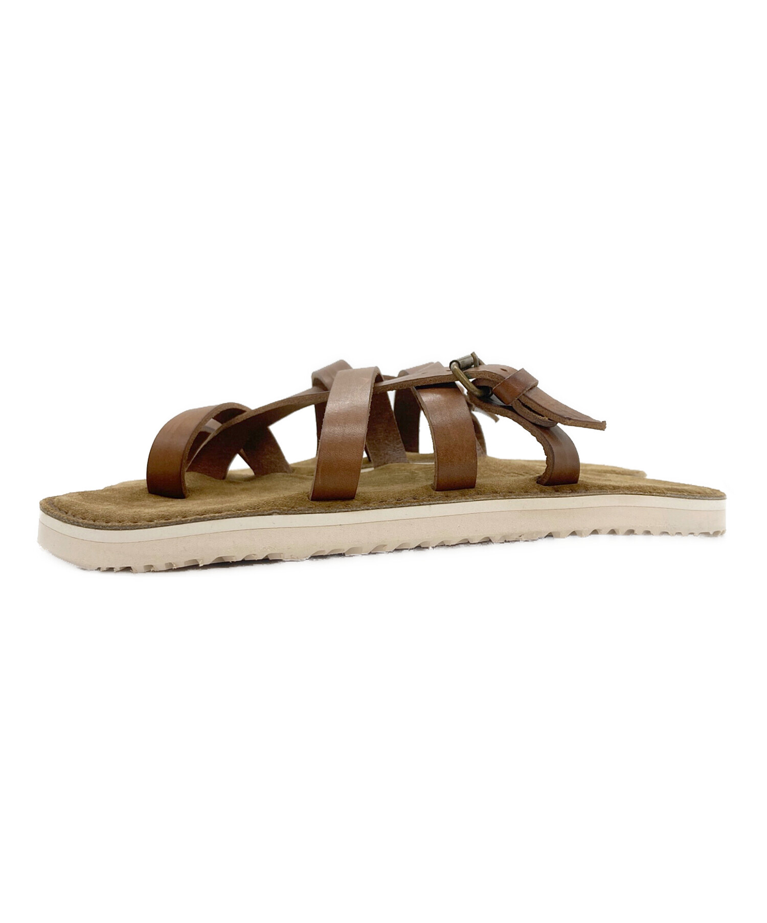 【ラフ】BUTTERO ブラウン サンダル　39 中古・古着通販】BUTTERO (ブッテロ) レザー ストラップ サンダル