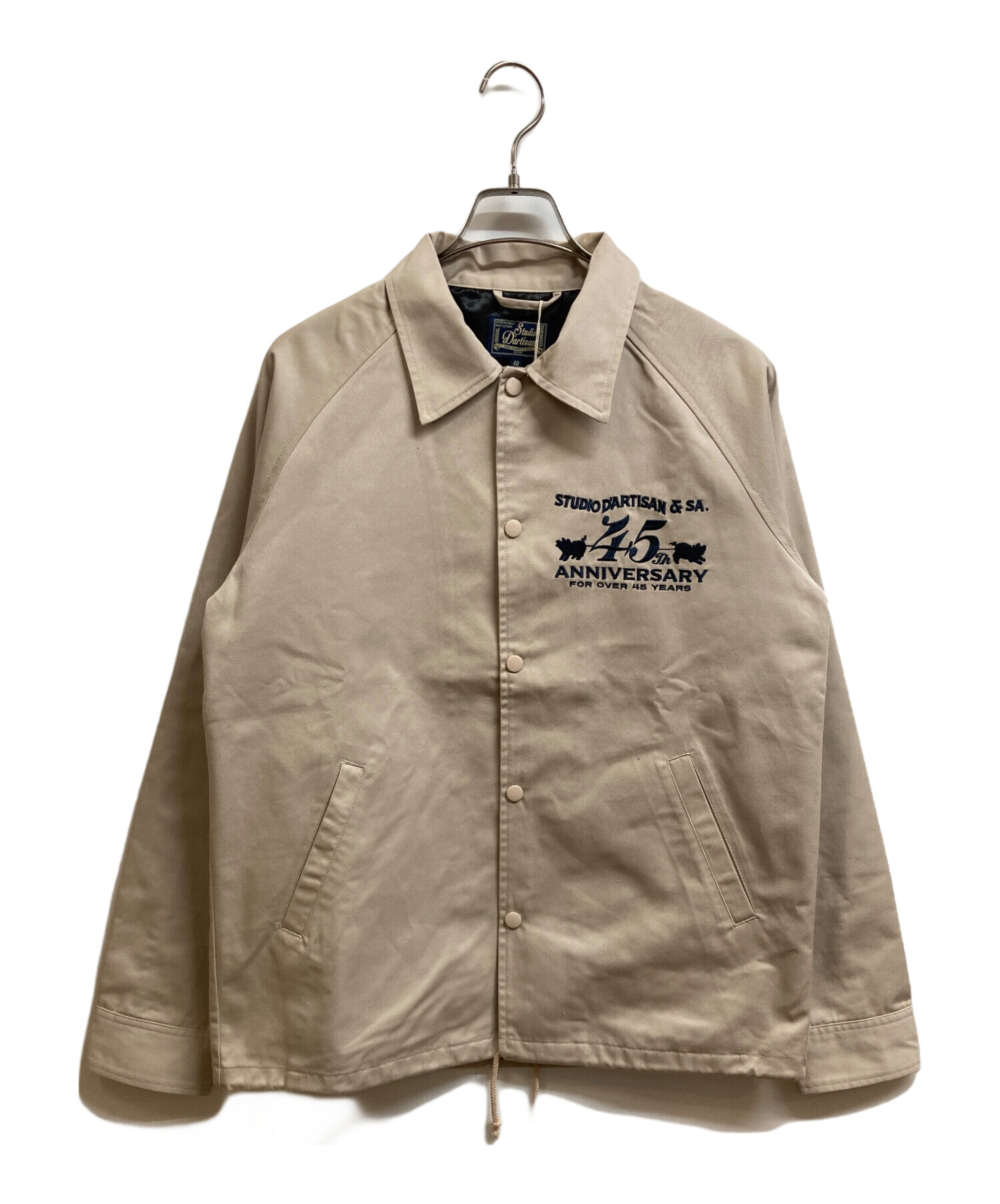 即完売STUDIO D'ARTISAN　コーチジャケット　ベージュサイズM 中古・古着通販】STUDIO D'ARTISAN (ステュディオダルチザン) 45周年
