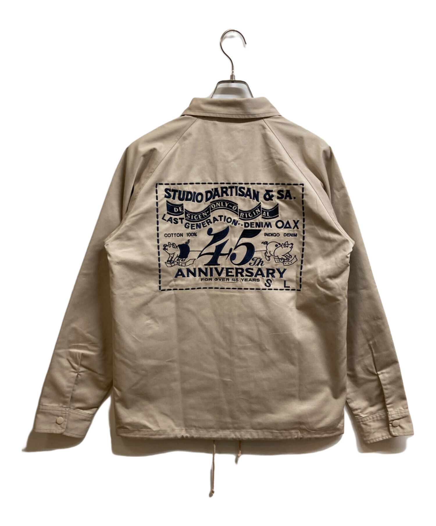 即完売STUDIO D'ARTISAN　コーチジャケット　ベージュサイズM 中古・古着通販】STUDIO D'ARTISAN (ステュディオダルチザン) 45周年