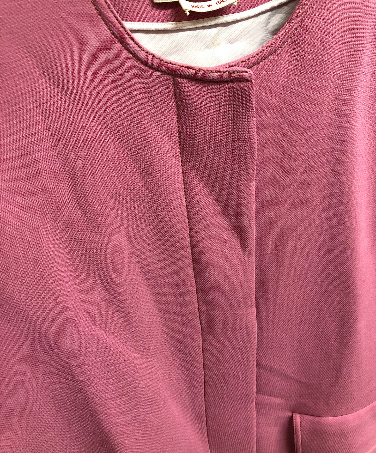 中古・古着通販】MARNI (マルニ) ノーカラージャケット ピンク サイズ