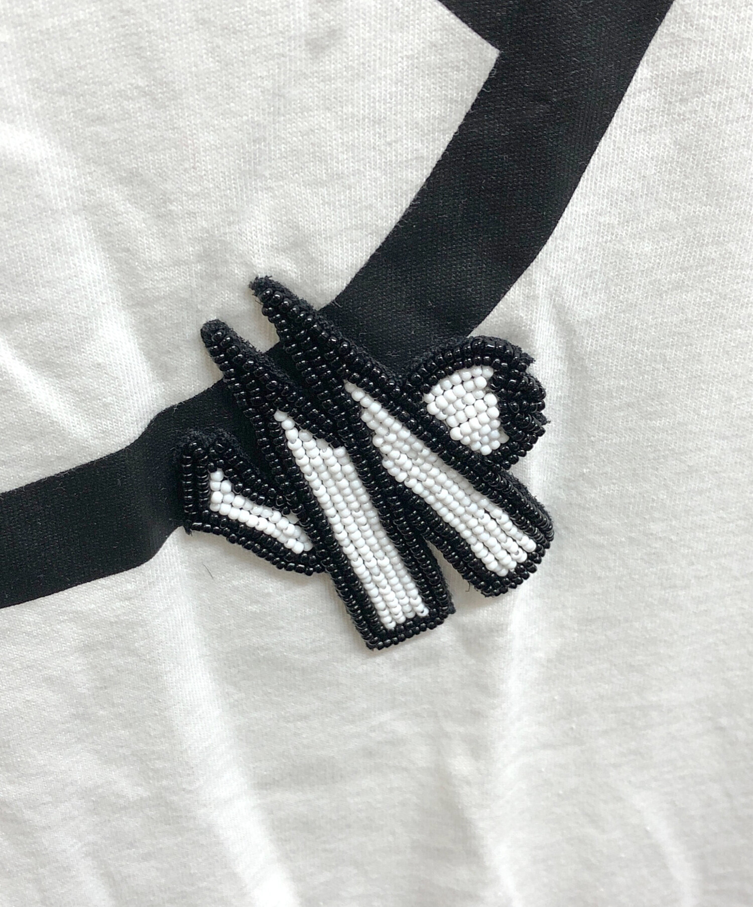 中古・古着通販】MONCLER (モンクレール) ビーズデザインロゴTシャツ 