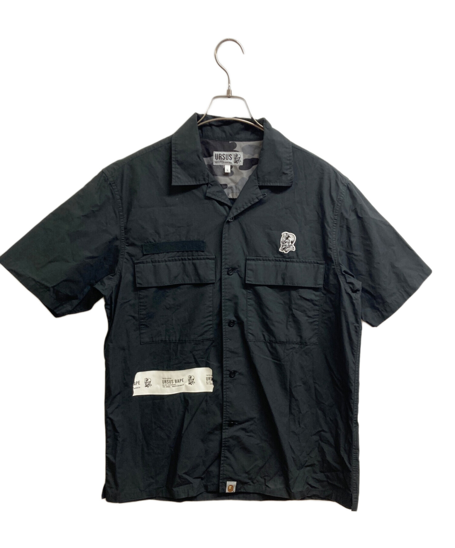 中古・古着通販】URSUS BAPE (アーサスベイプ) 半袖シャツ ブラック