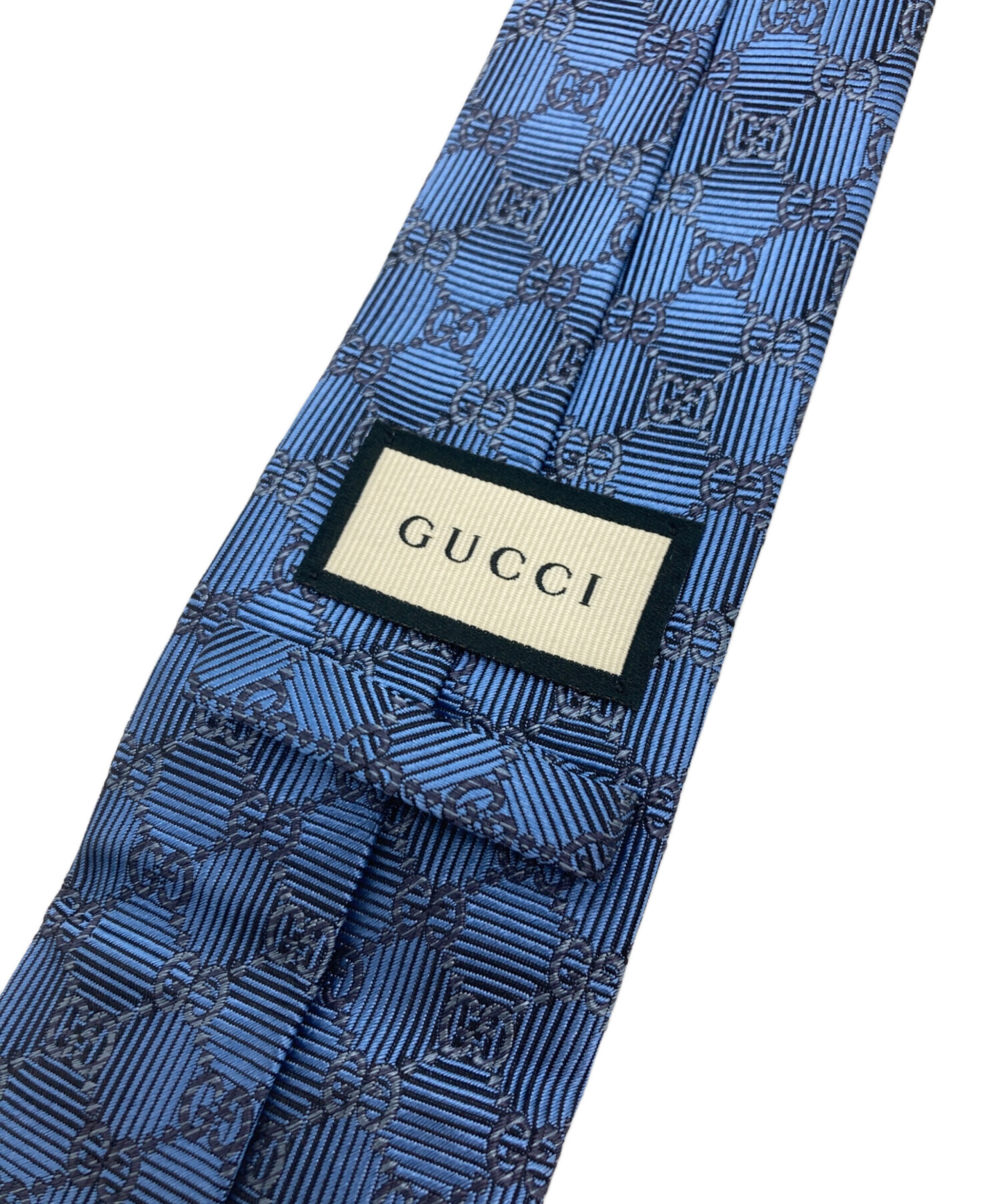 GUCCI ヴィンテージ　ネクタイ　ブルー 中古・古着通販】GUCCI (グッチ) GG柄ネクタイ ブルー サイズ:不明