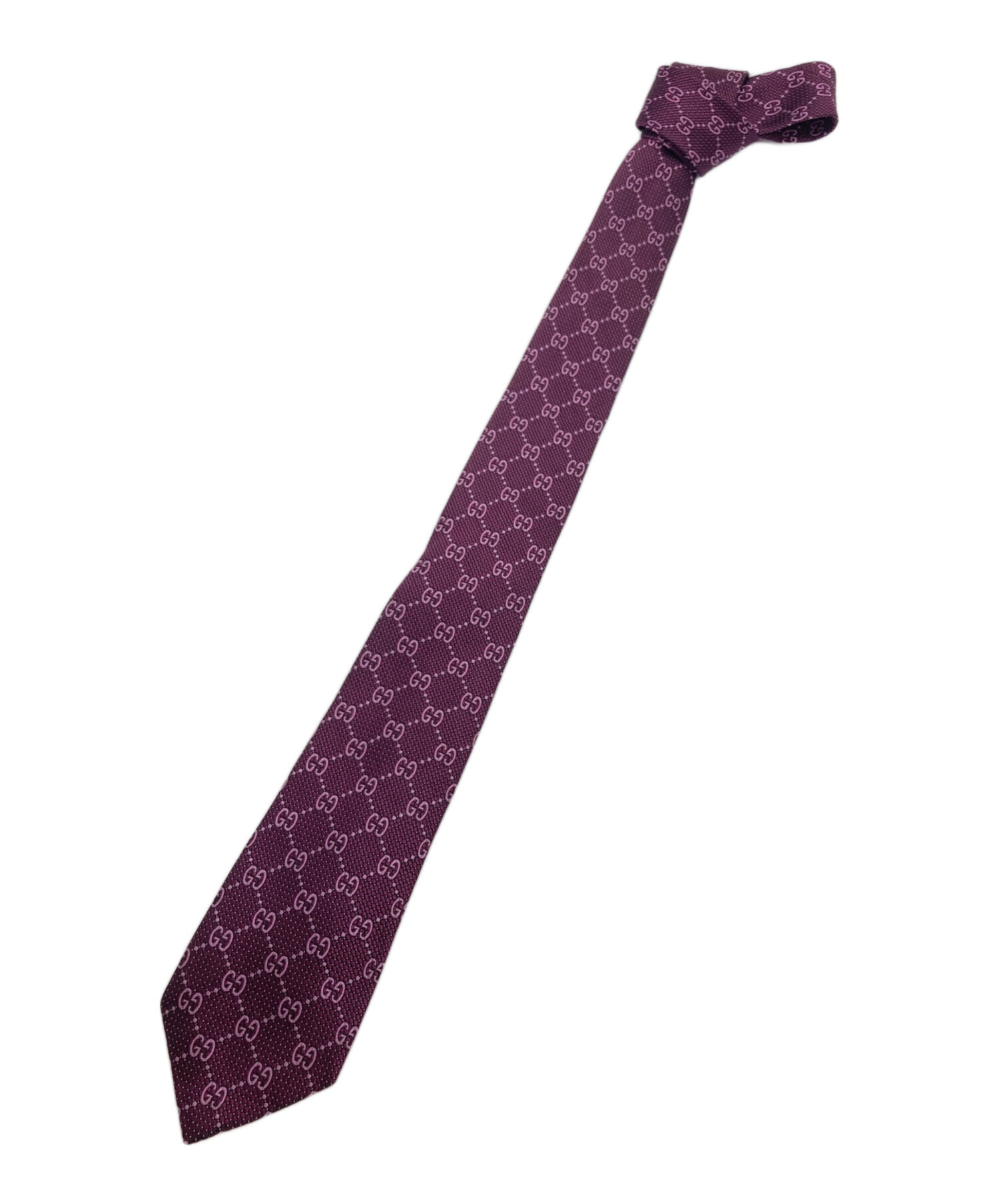 中古・古着通販】GUCCI (グッチ) GG柄ネクタイ パープル サイズ:ー