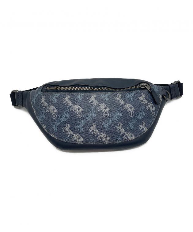 COACH ボディバッグ ネイビー レザー コーチ COACH ボディーバッグ